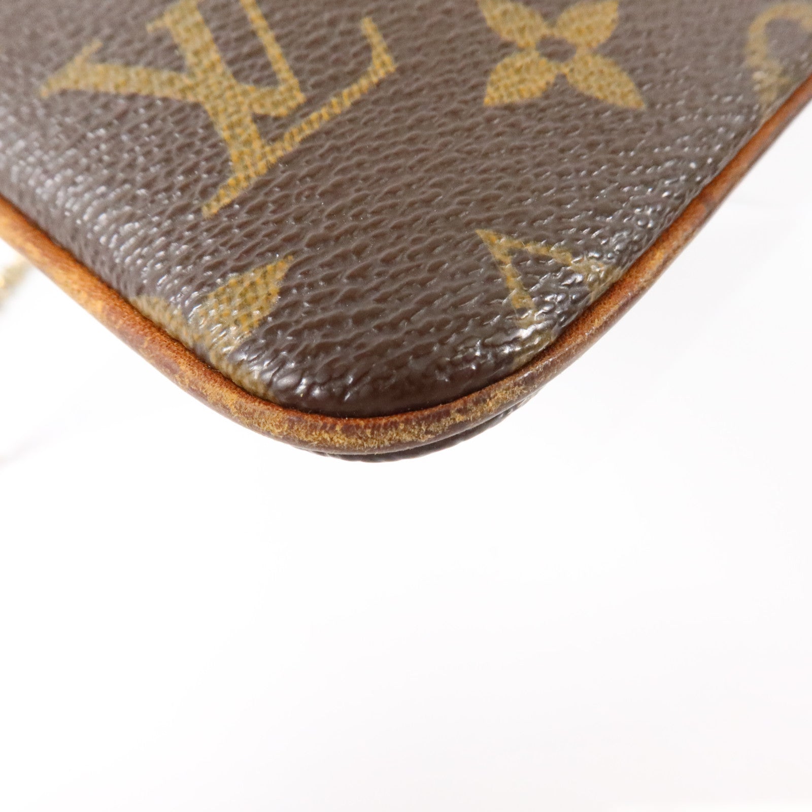 LOUIS VUITTON Monogram Pochette Milla金扣鏈帶手挽袋
