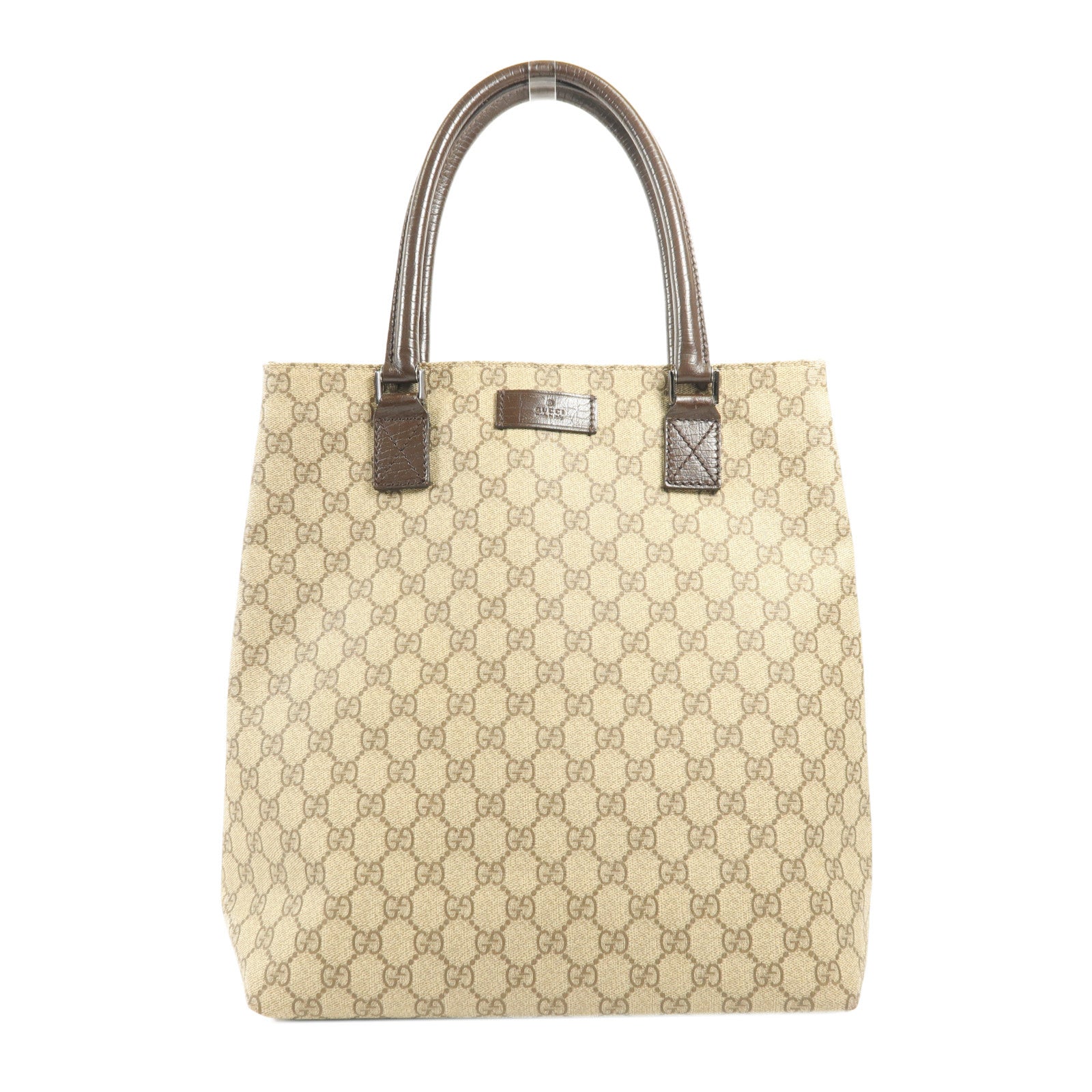 GUCCI 塗層帆布Tote Bag銀扣肩背袋
