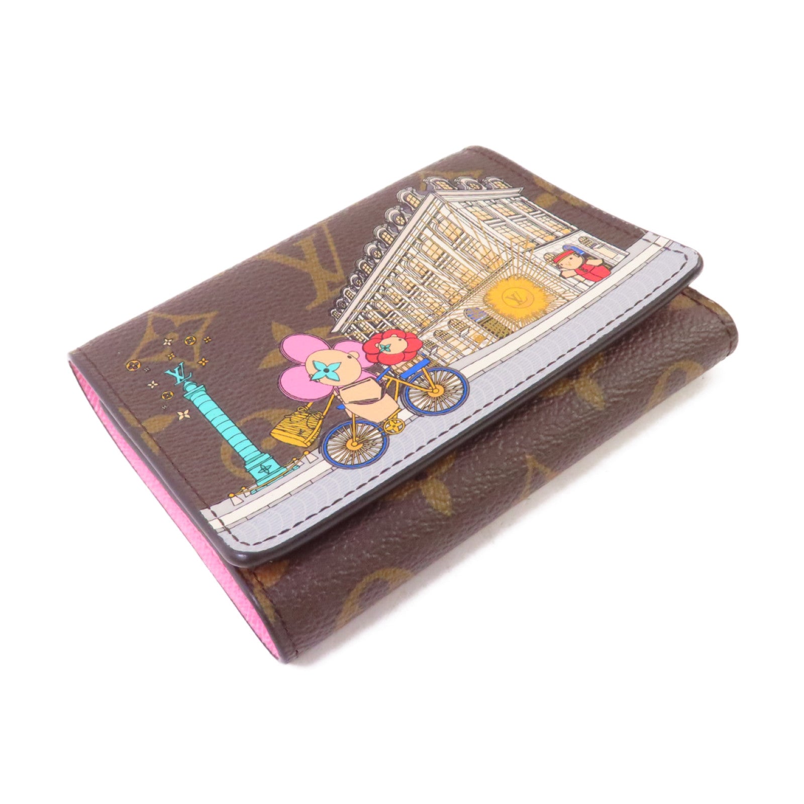 LOUIS VUITTON Monogram Victorine Vinvinne Wallet金扣短錢包啡色/粉紅色