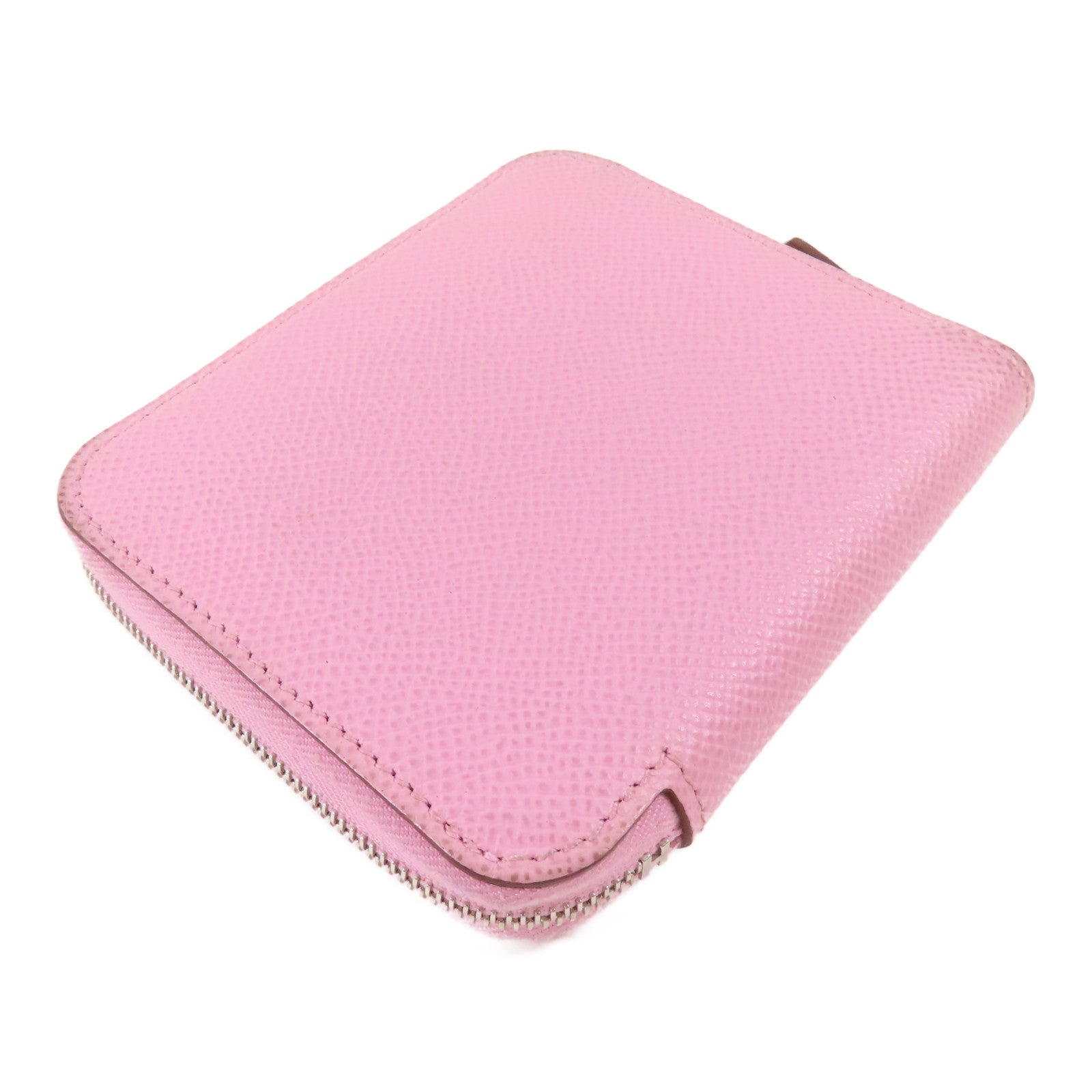 HERMES Epsom皮革Silk in Wallet銀扣錢包Rose Sakura(3Q)