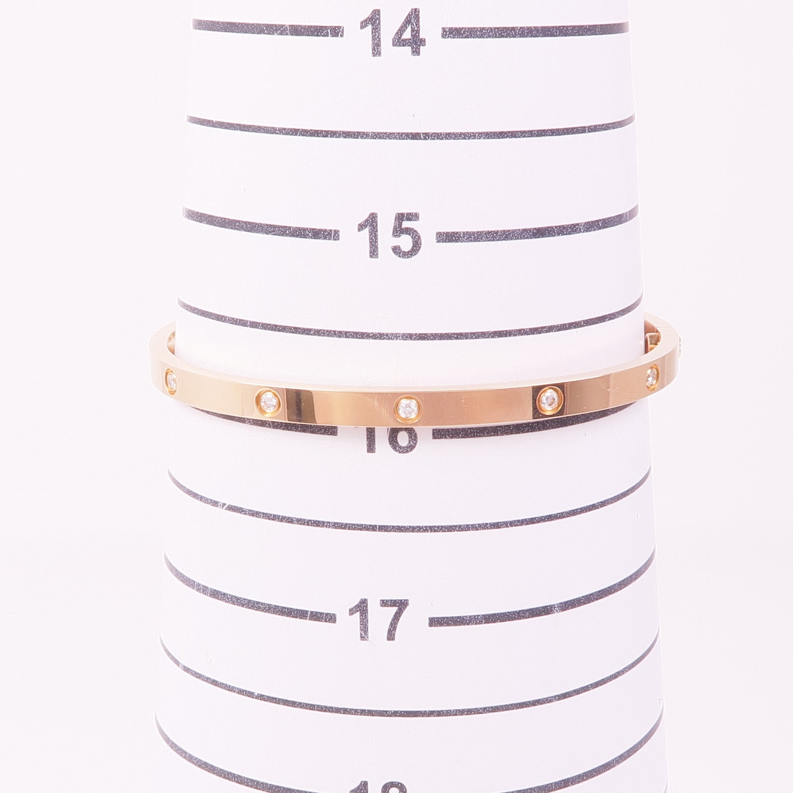 CARTIER 18K玫瑰金Love Bracelet鑽石手鐲Cartier#17