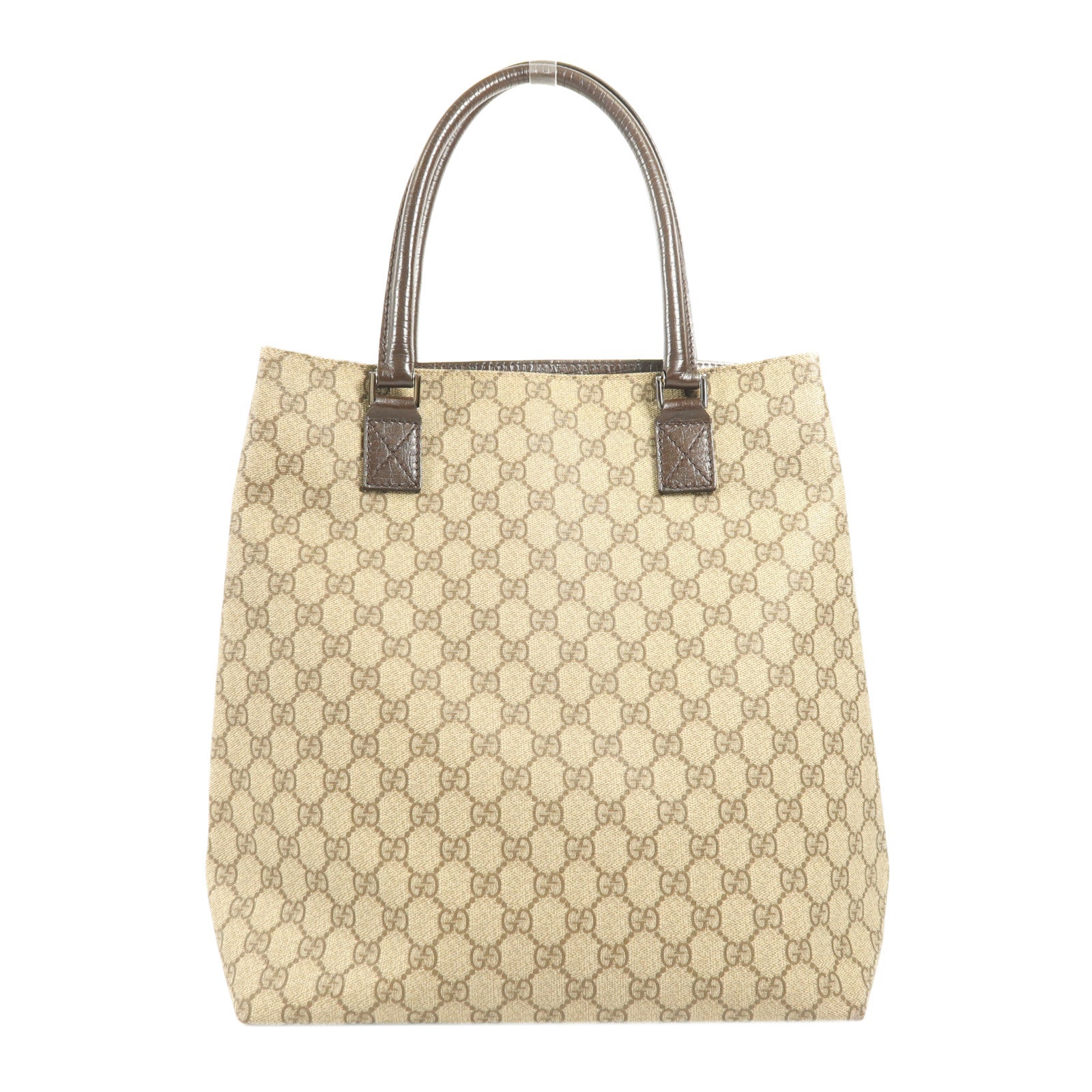 GUCCI 塗層帆布Tote Bag銀扣肩背袋