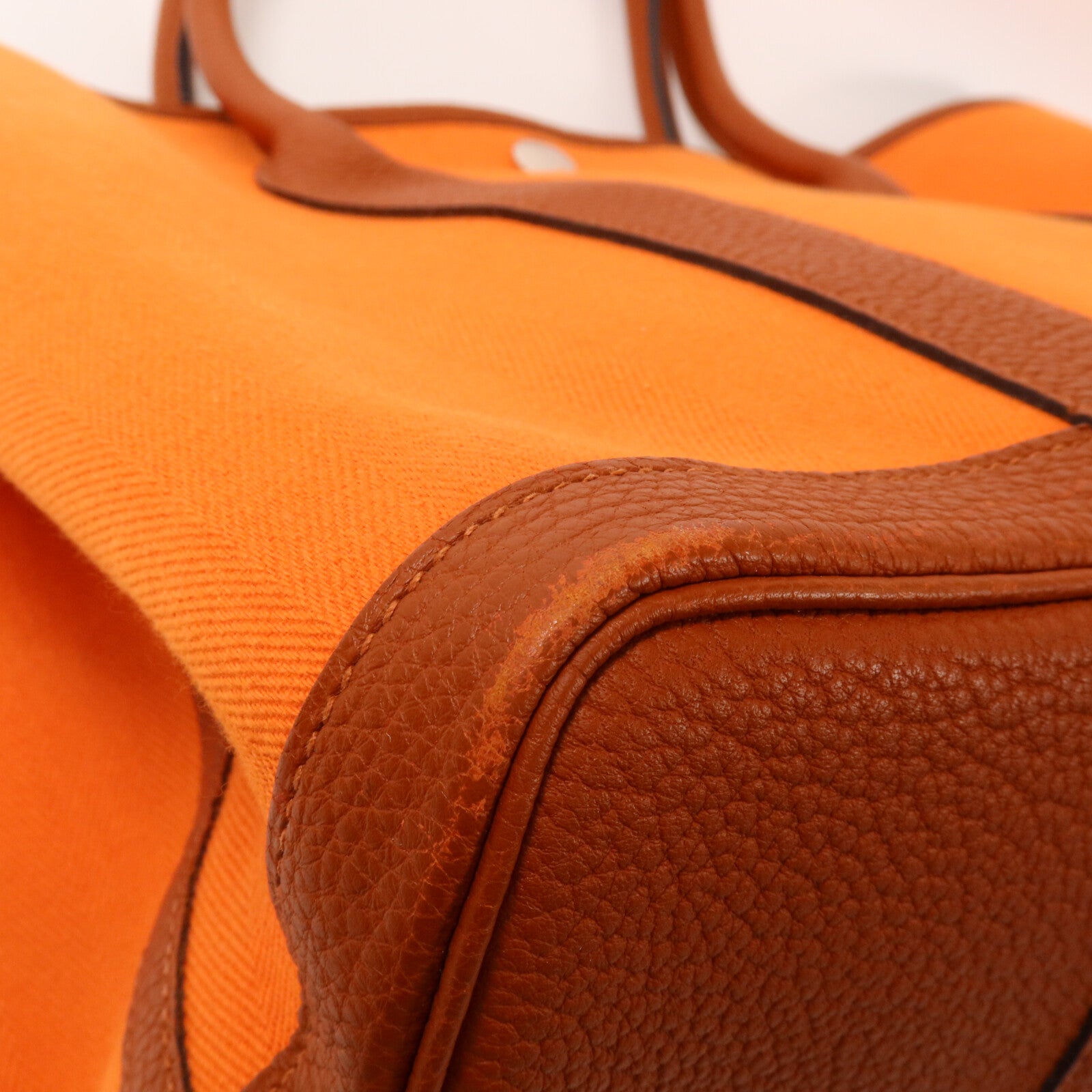 HERMES 帆布Garden Party PM手挽袋Orange