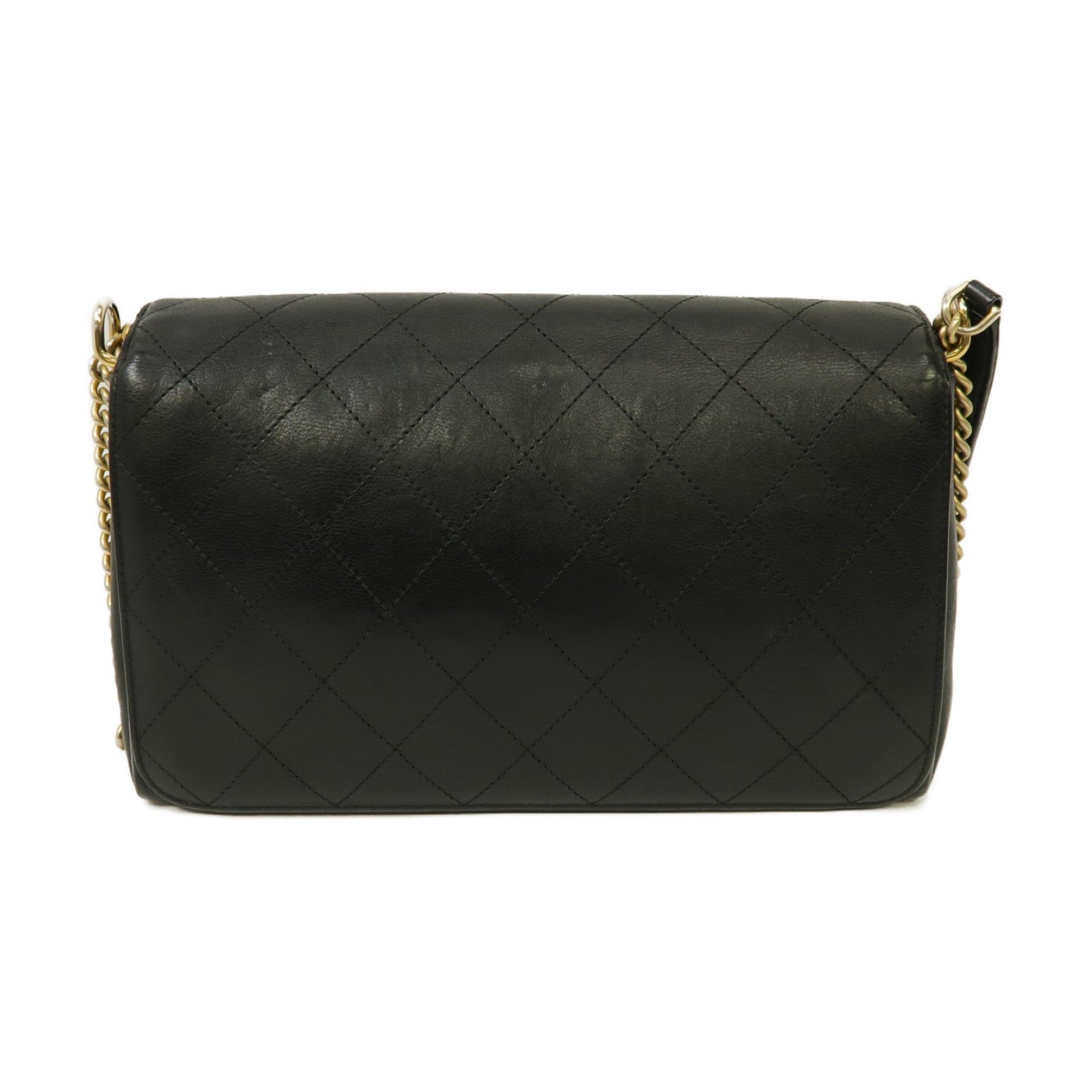 CHANEL 【激減優惠】菱格牛皮皮革Chain Shoulder Bag金扣鏈帶肩背袋黑色