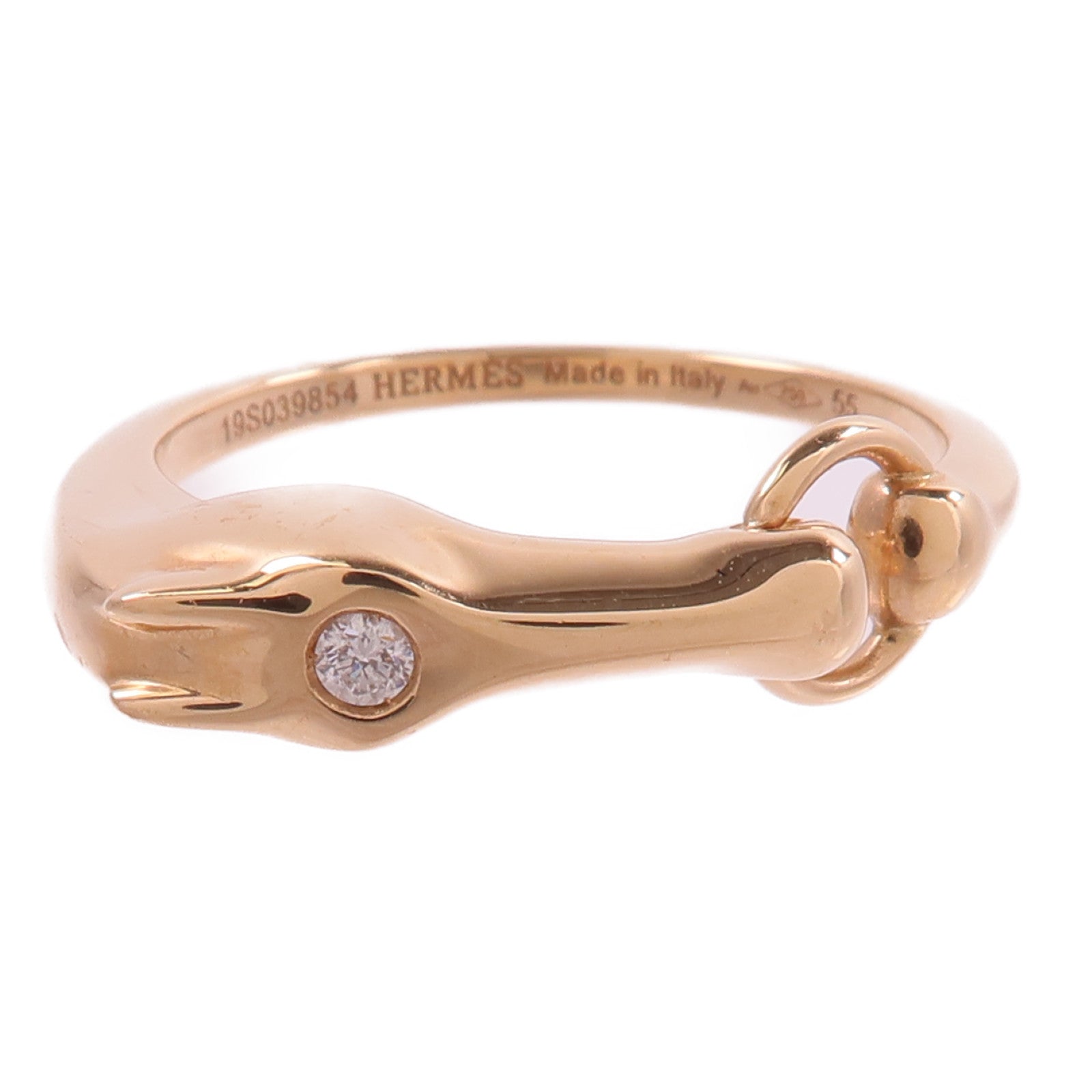 HERMES 18K玫瑰金Galop Ring鑽石戒指