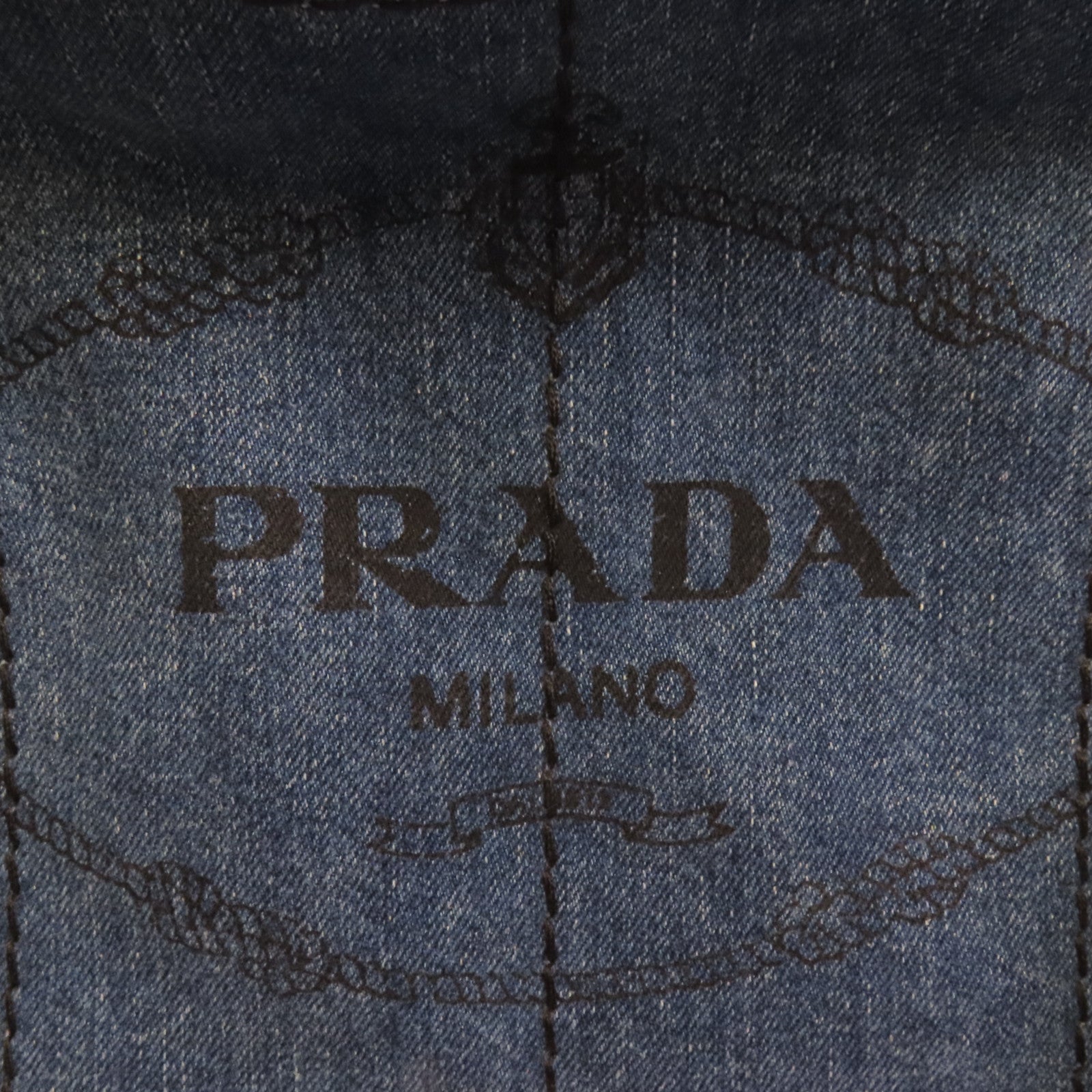 PRADA 牛仔布2Way Shoulder Bag金扣手挽肩背兩用袋