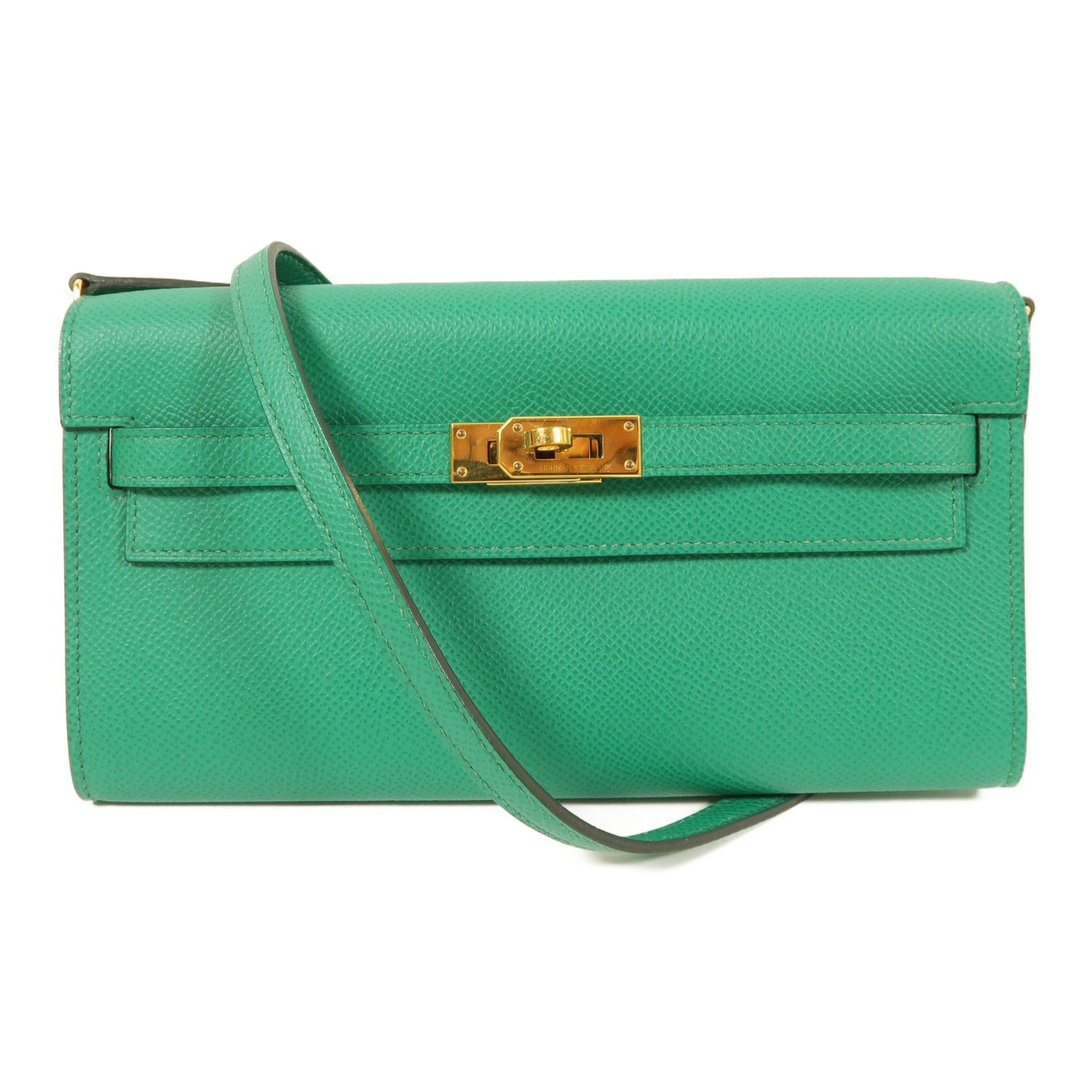 HERMES Epsom皮革Kelly To Go金扣肩背袋6W Menthe
