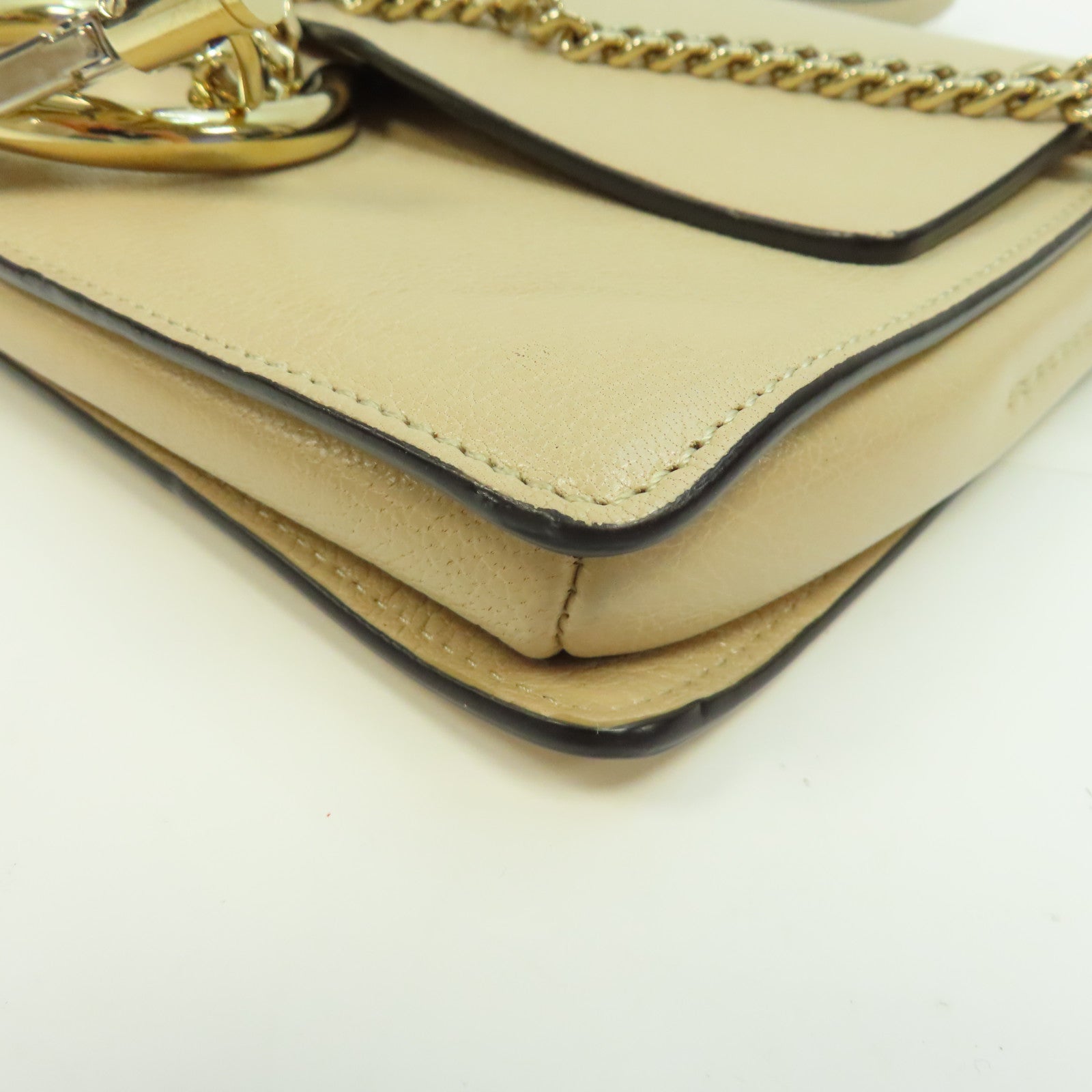 Chloe 【激減優惠】牛皮皮革Faye Bag金扣鏈帶肩背袋米色