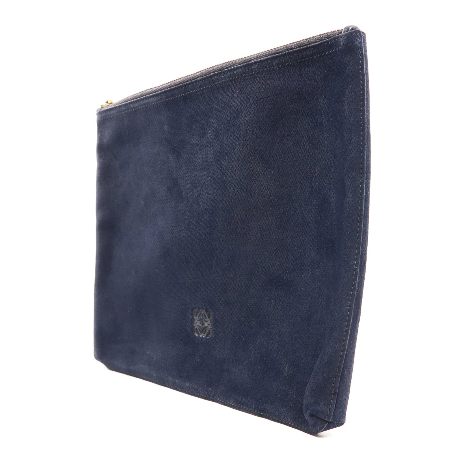 LOEWE 麂皮皮革Pouch金扣手拿包