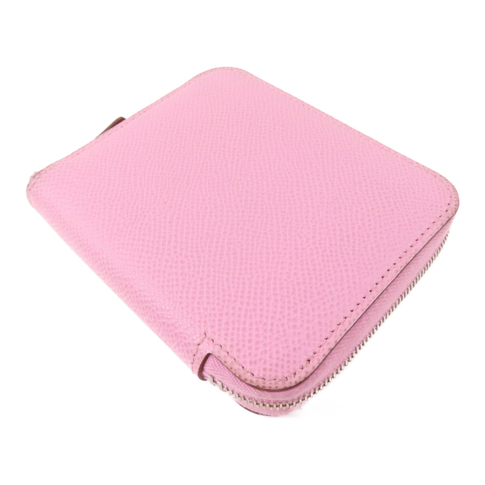 HERMES Epsom皮革Silk in Wallet銀扣錢包Rose Sakura(3Q)