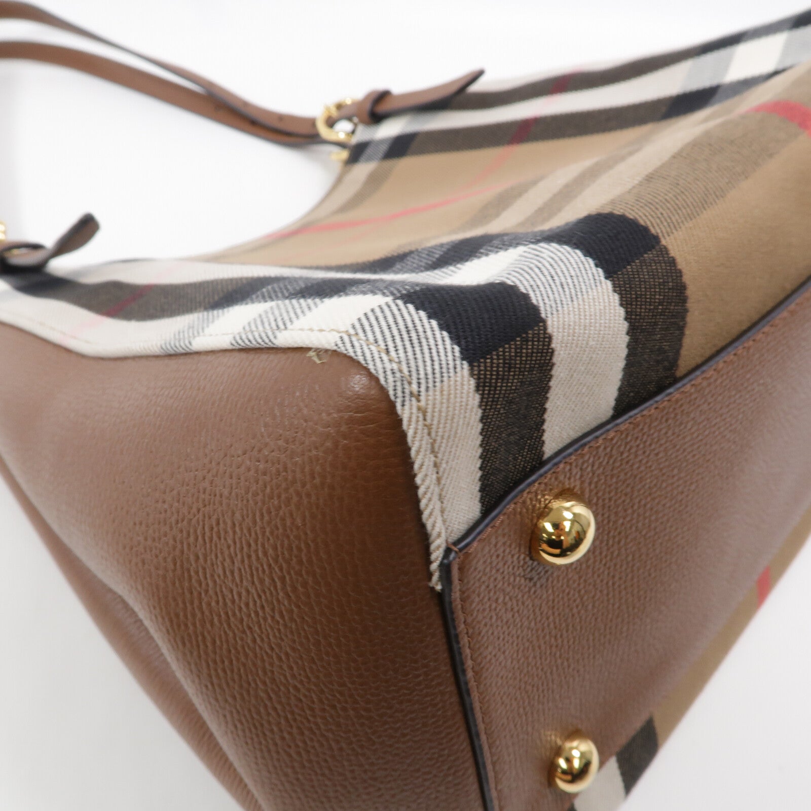 BURBERRY 帆布/牛皮皮革House Check Canterbury Small Tote肩背袋