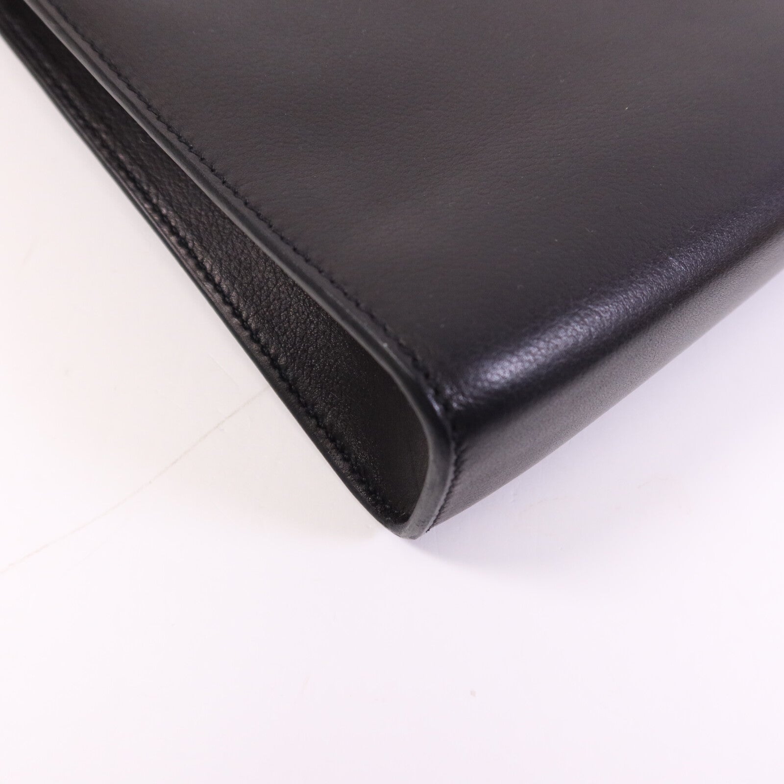 HERMES Evercolor皮革Clic-H 33 Bag銀扣肩背袋Noir