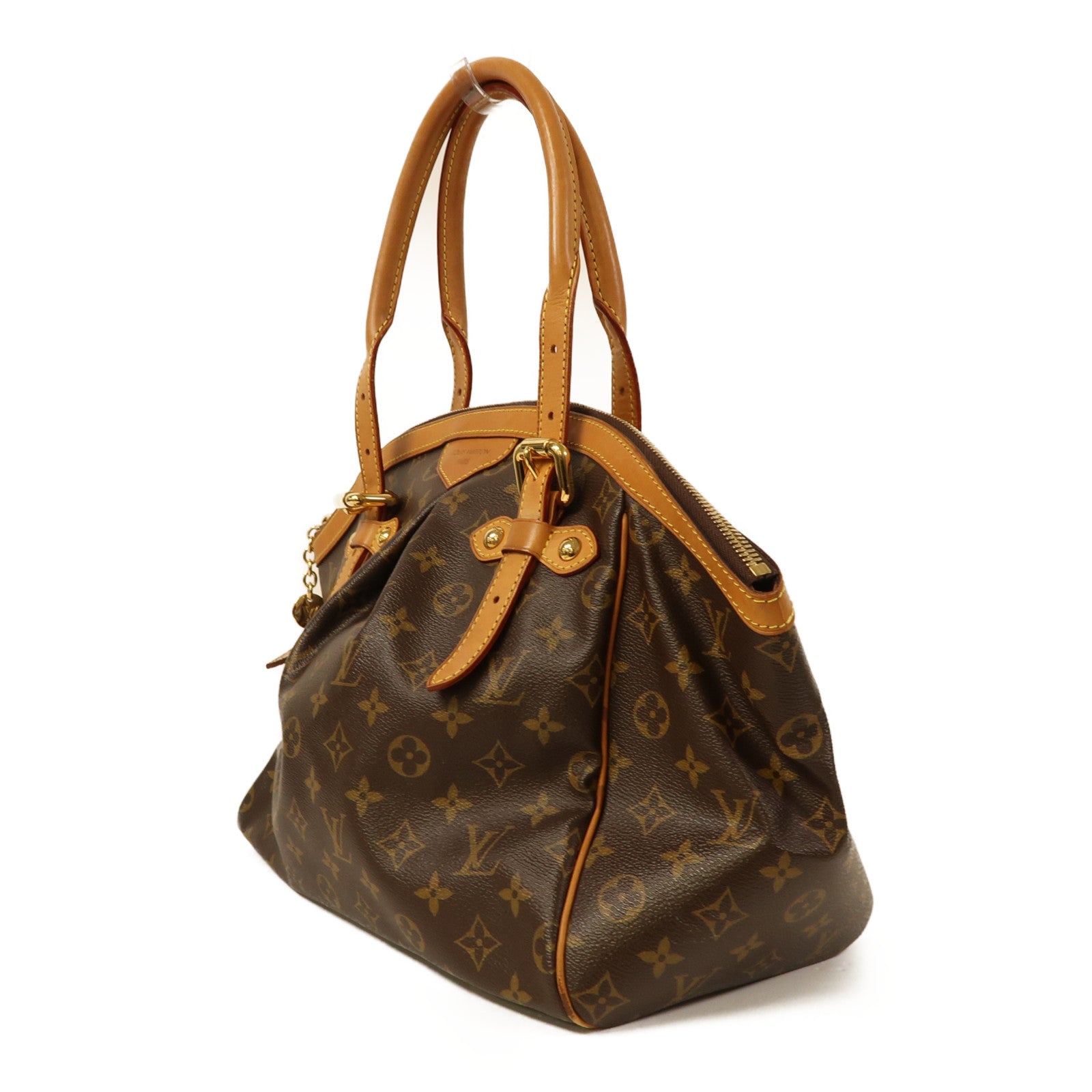 LOUIS VUITTON Monogram Tivoli GM金扣肩背袋棕色