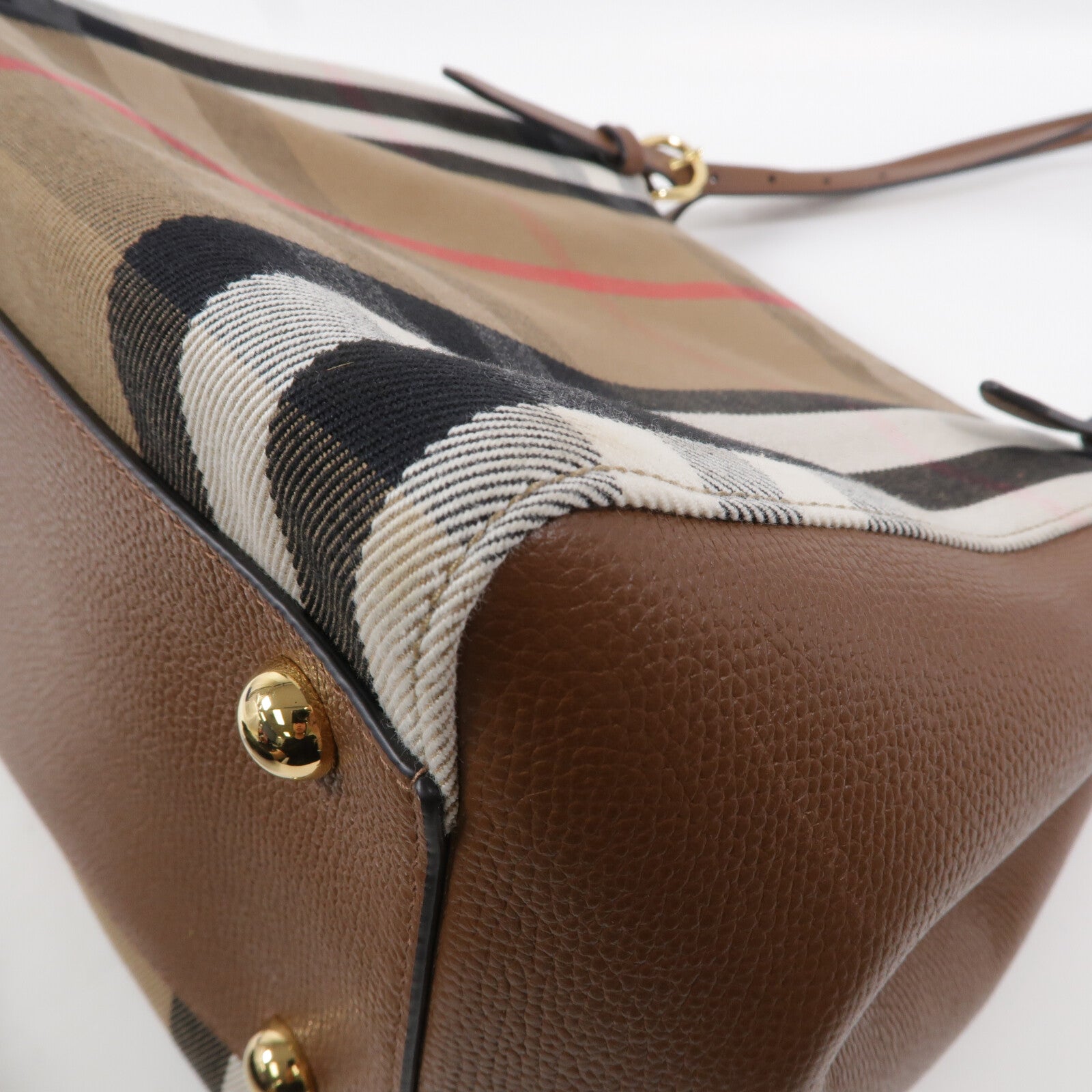 BURBERRY 帆布/牛皮皮革House Check Canterbury Small Tote肩背袋