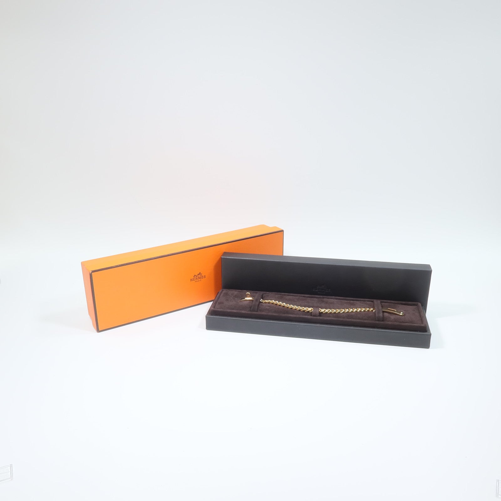 HERMES 18K玫瑰金Kelly Gourmette鑽石手鏈