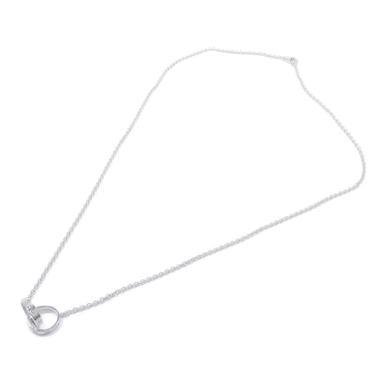CARTIER 18K白金Love Necklace項鍊