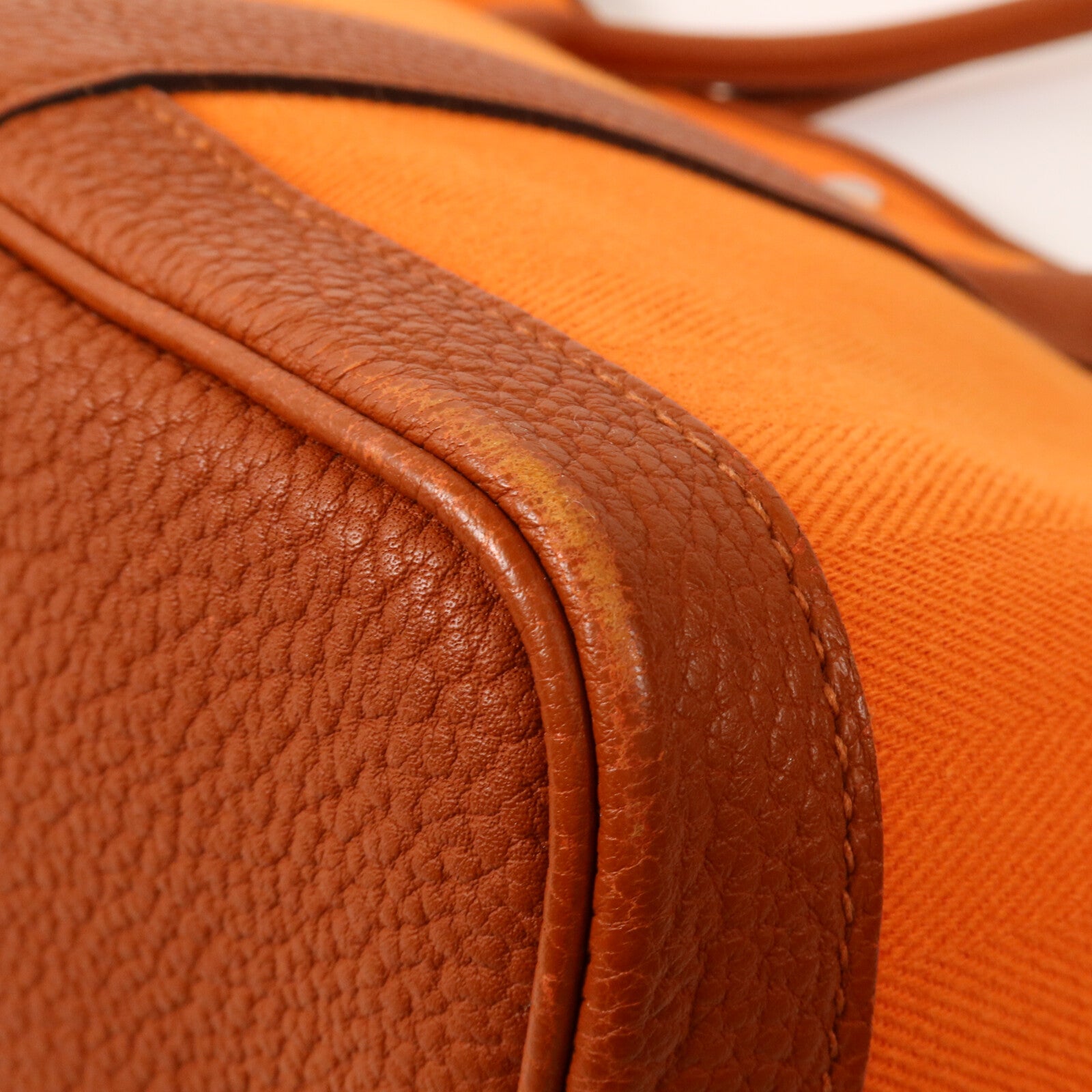 HERMES 帆布Garden Party PM手挽袋Orange