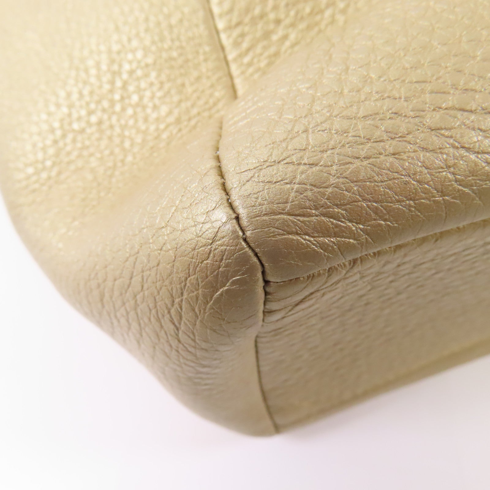 COACH 牛皮皮革Shoulder Bag金扣手挽袋金色