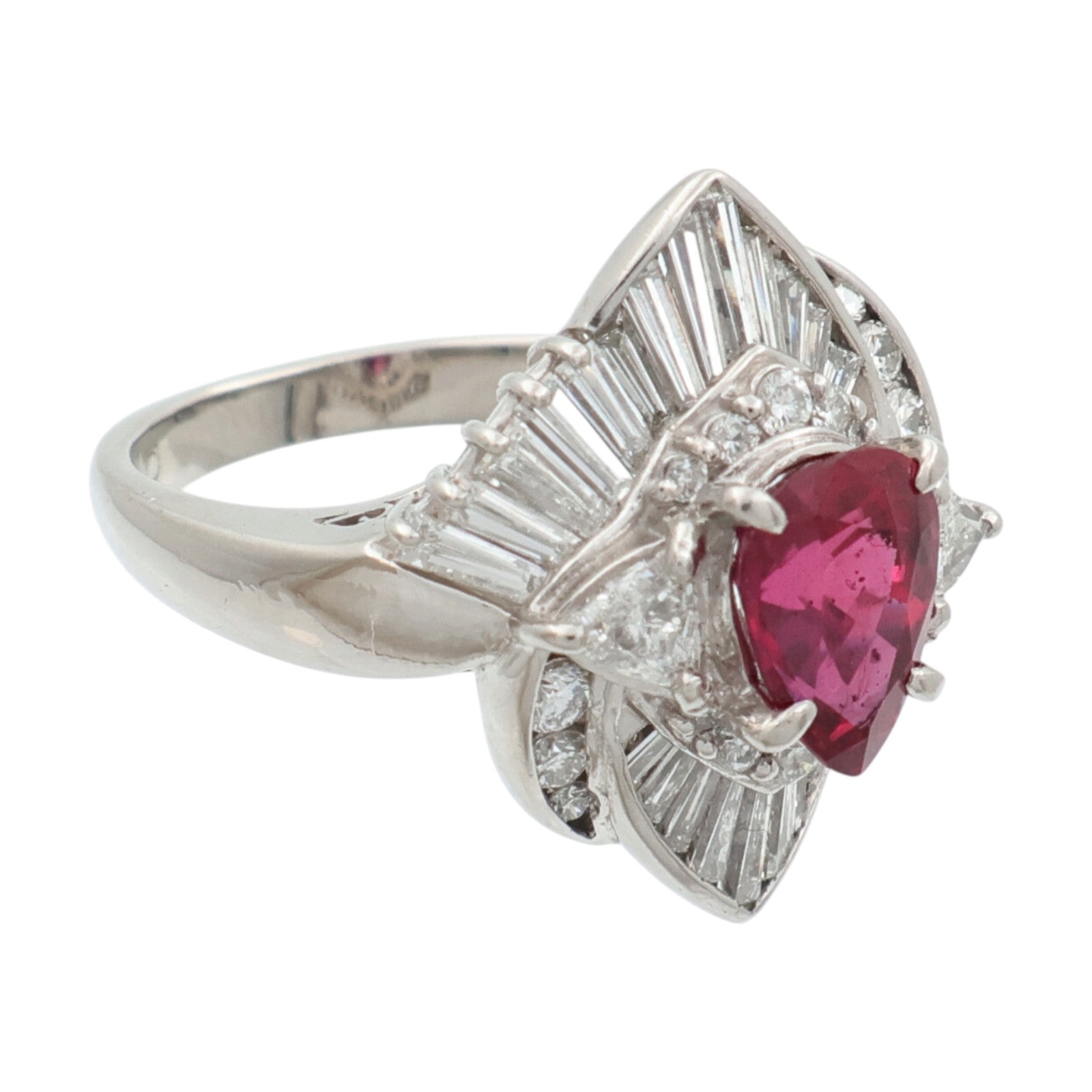 JEWELRY PT900鉑金/紅寶石Ruby鑽石戒指