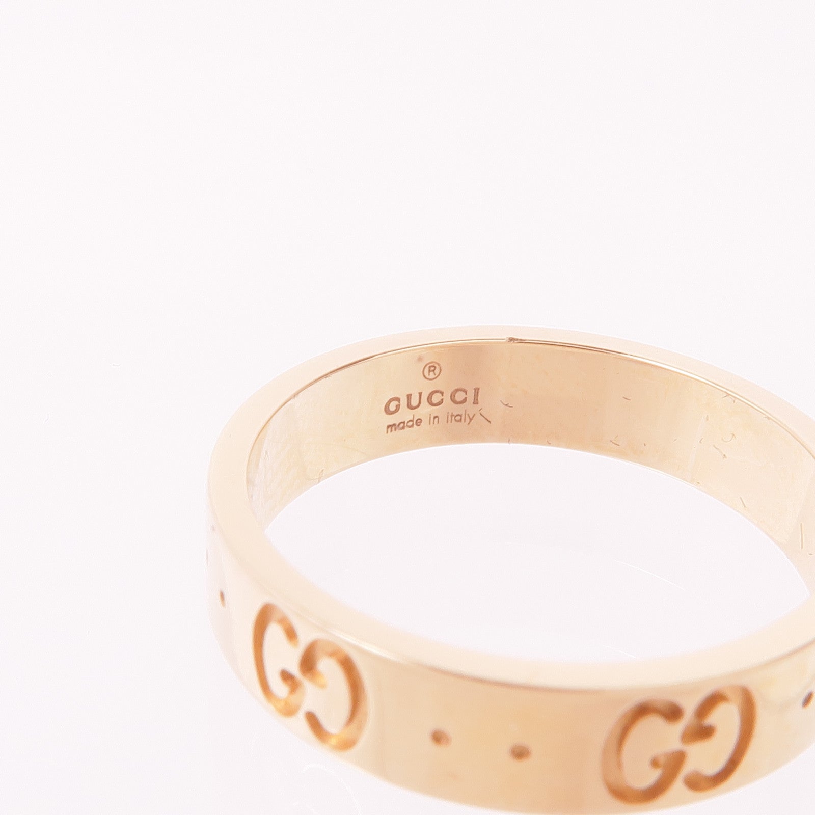 GUCCI 18K玫瑰金Icon Thin Band戒指Gucci#12/US#6