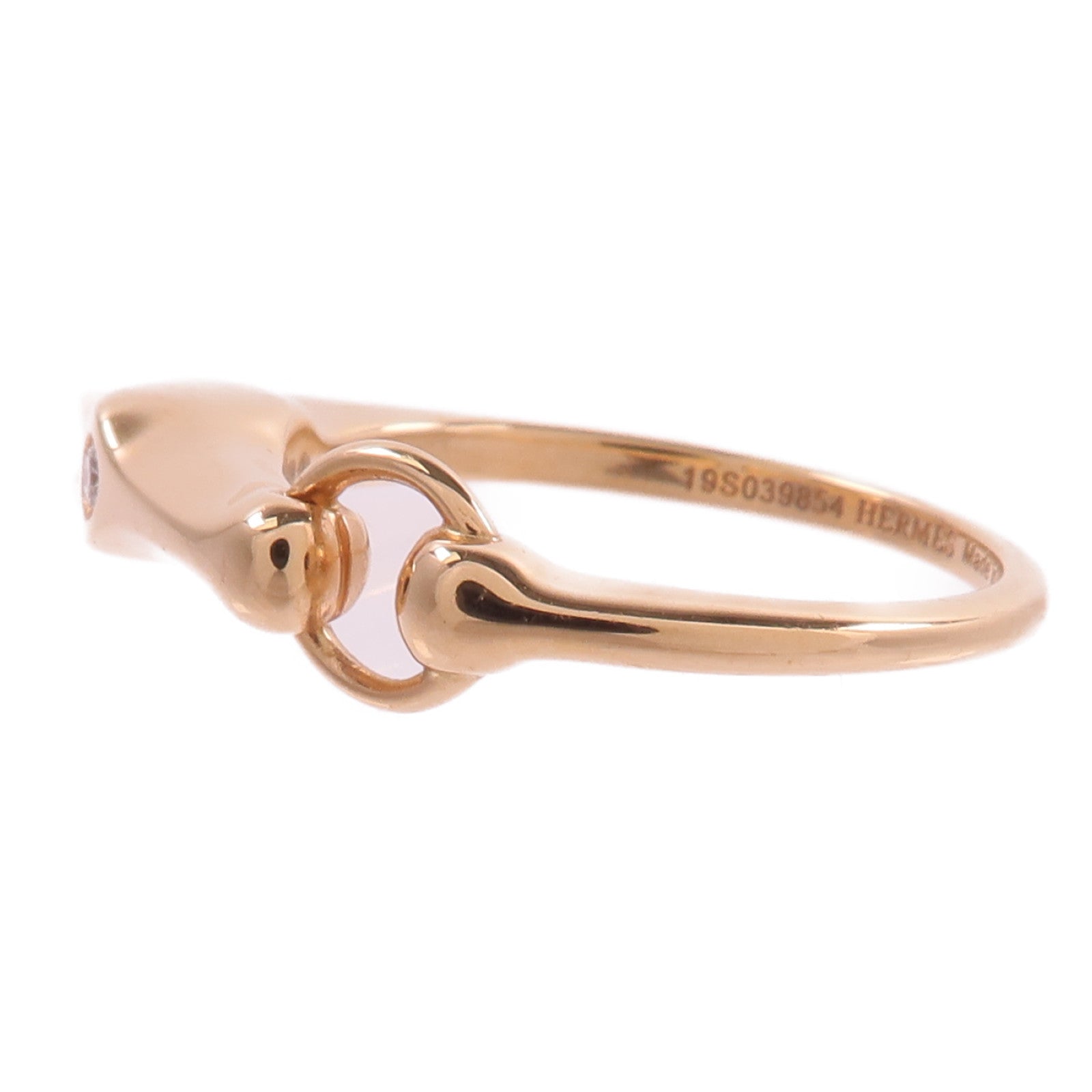 HERMES 18K玫瑰金Galop Ring鑽石戒指