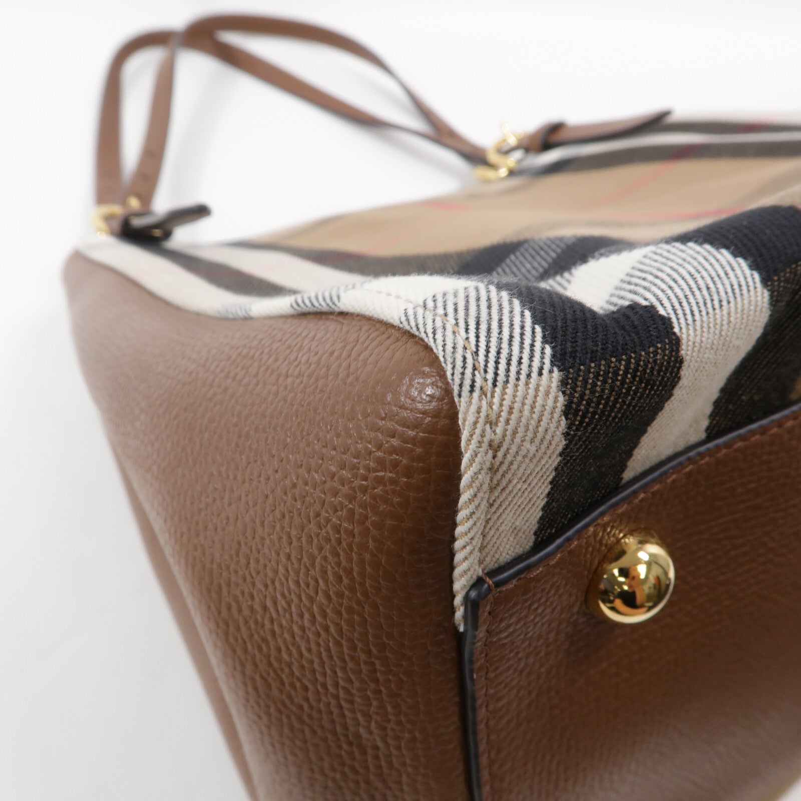 BURBERRY 帆布/牛皮皮革House Check Canterbury Small Tote肩背袋