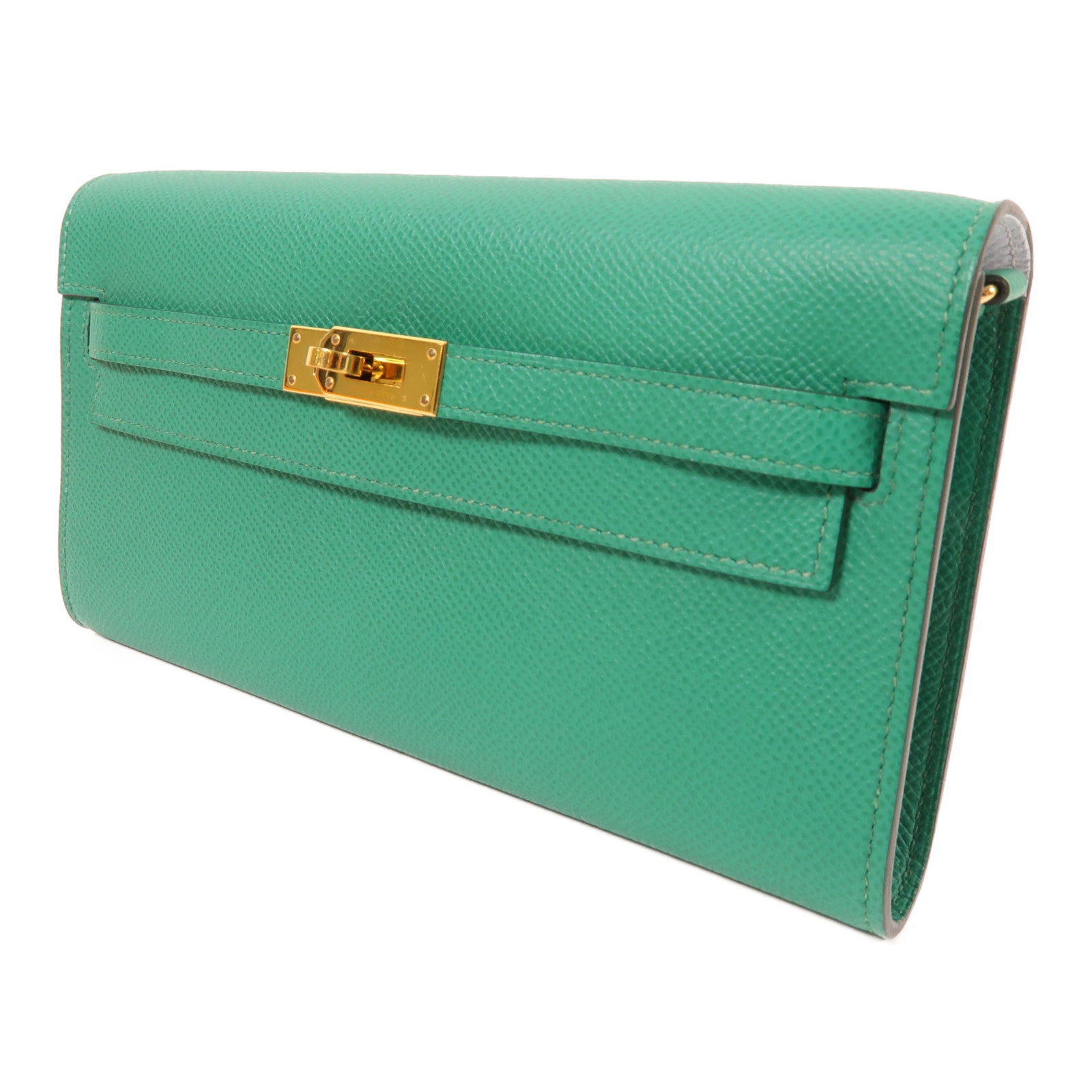 HERMES Epsom皮革Kelly To Go金扣肩背袋6W Menthe