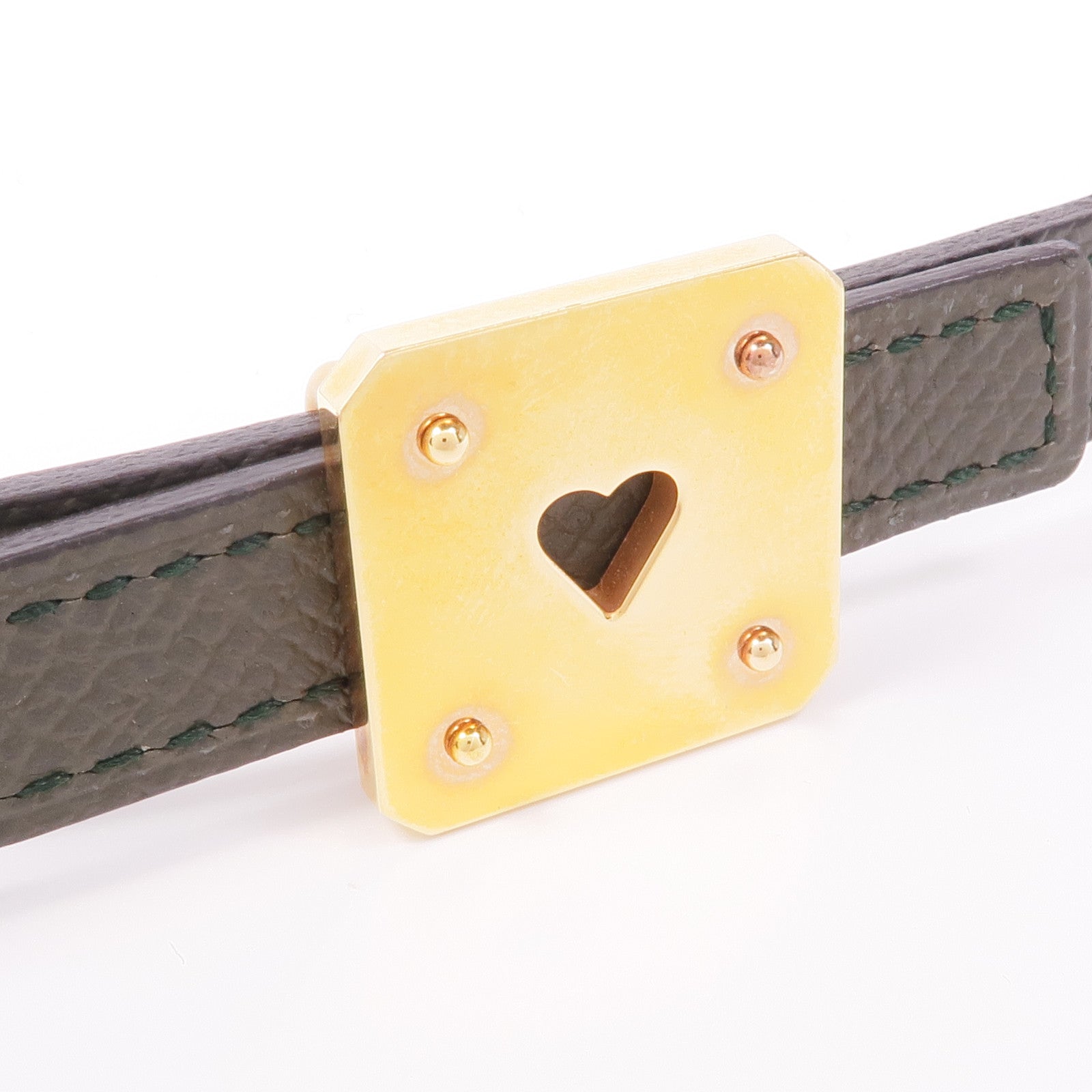 HERMES GHW Belt Veau Epsom Leather Dark Green