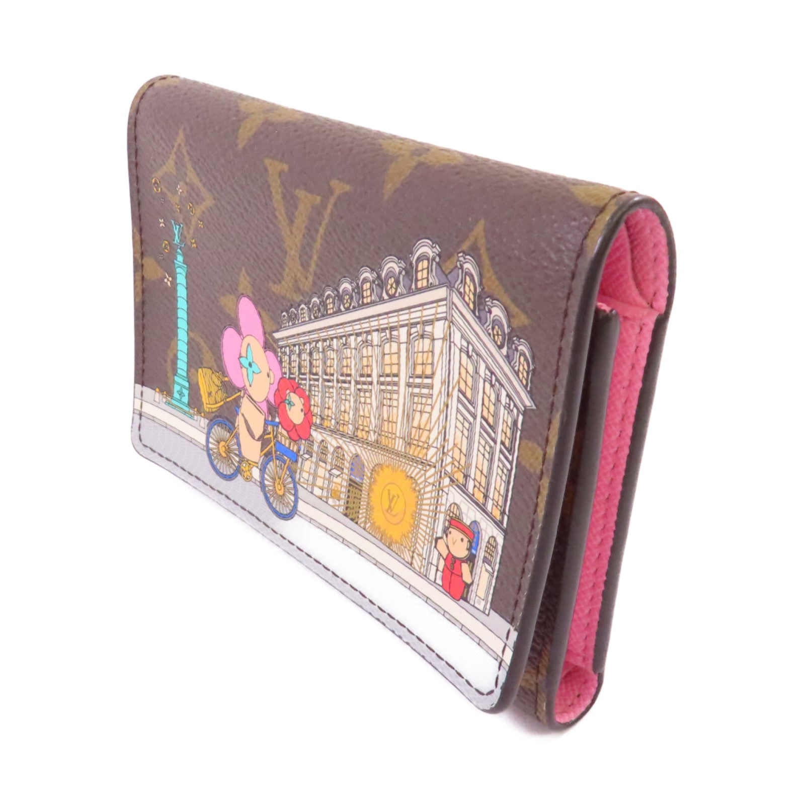 LOUIS VUITTON Monogram Victorine Vinvinne Wallet金扣短錢包啡色/粉紅色
