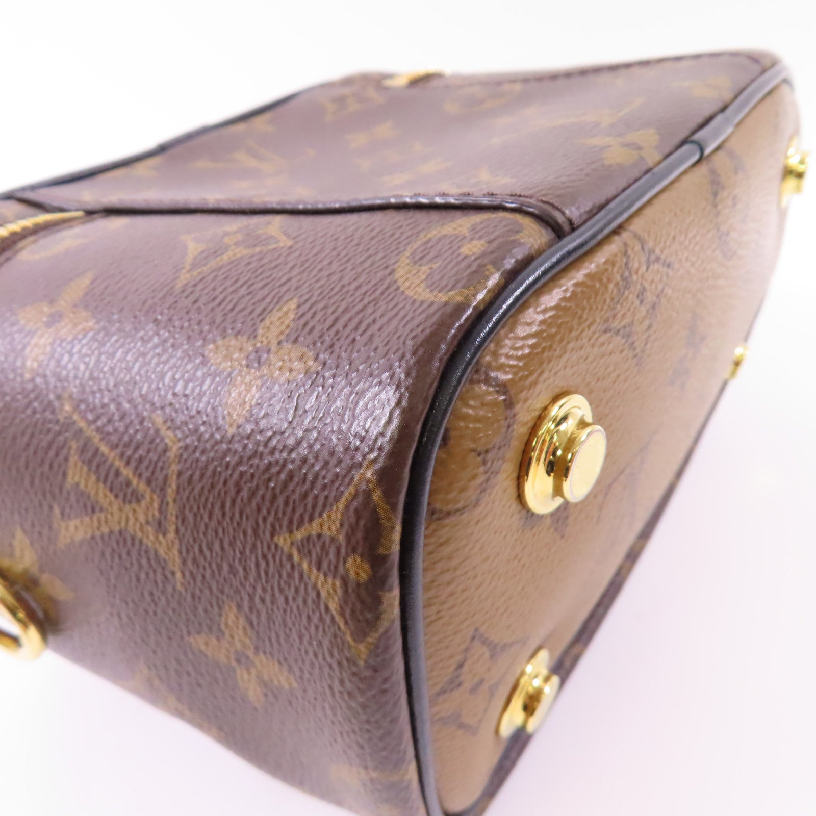 LOUIS VUITTON 【激減優惠】Monogram Reverse Vanity PM金扣手挽肩背兩用袋棕色
