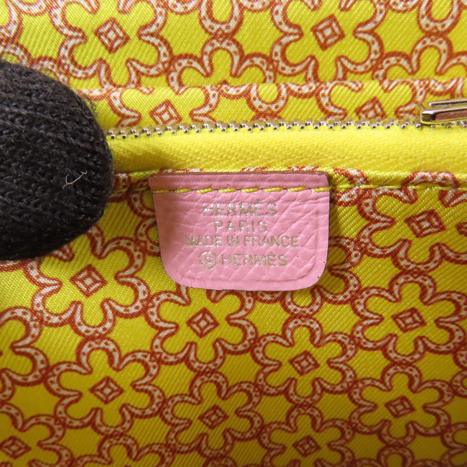 HERMES Epsom皮革Silk in Wallet銀扣錢包Rose Sakura(3Q)