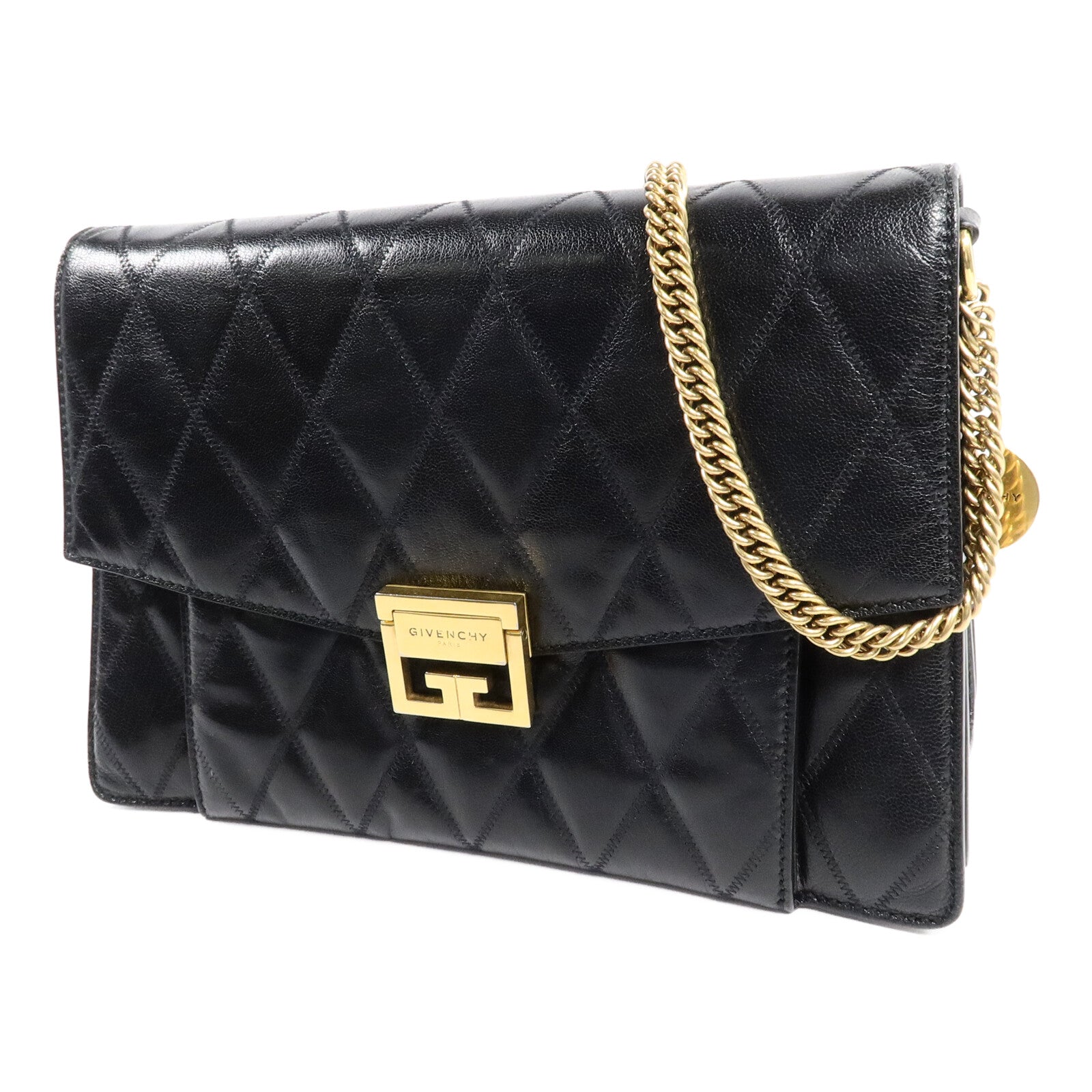 GIVENCHY 山羊皮皮革GV3 Flap Bag Medium鏈帶肩背袋