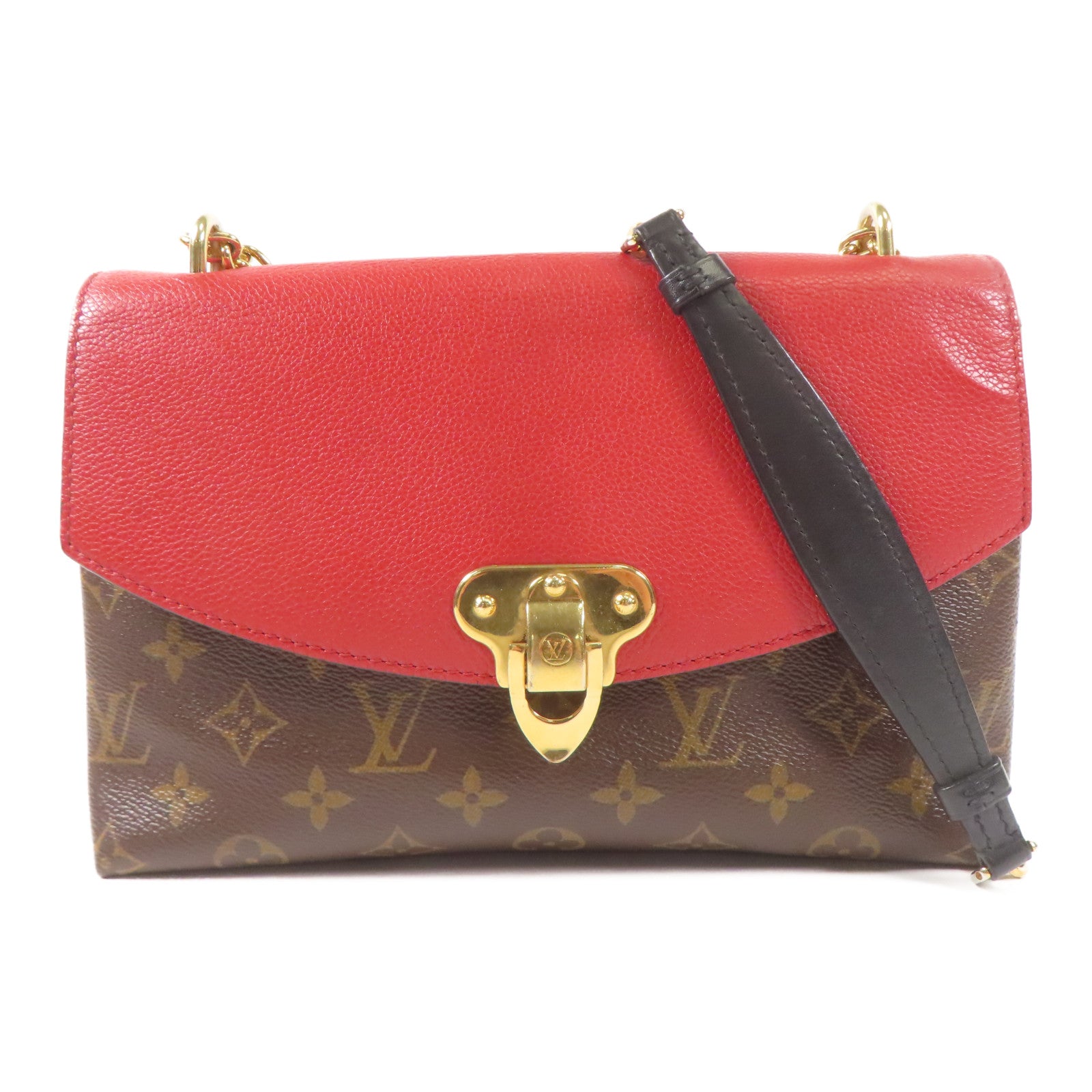 LOUIS VUITTON GHW Saint Placide Shoulder Bag M43713 Monogram Brown/Red
