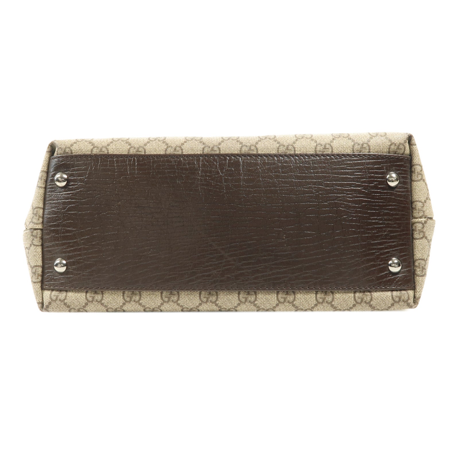 GUCCI 塗層帆布Tote Bag銀扣肩背袋