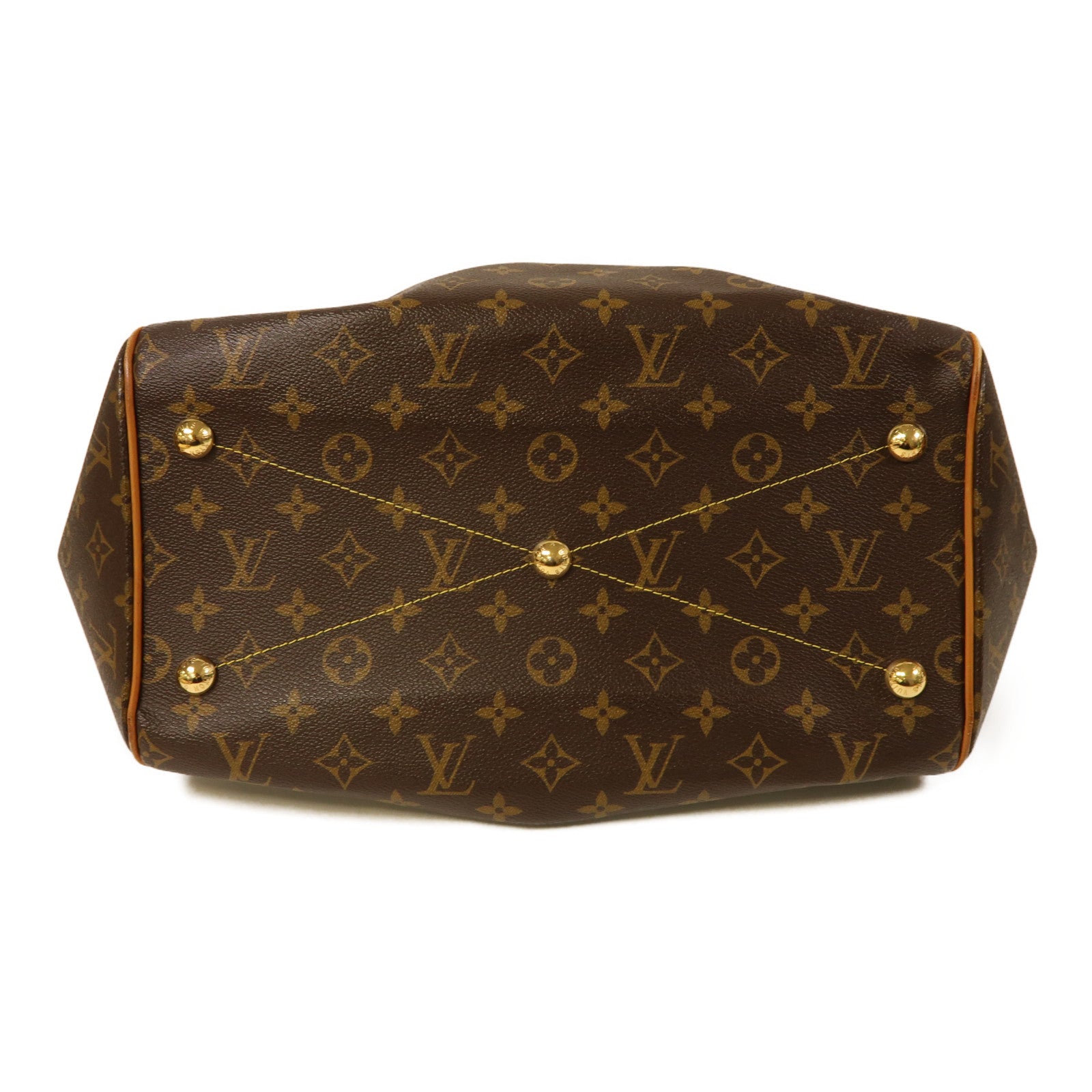 LOUIS VUITTON Monogram Tivoli GM金扣肩背袋棕色