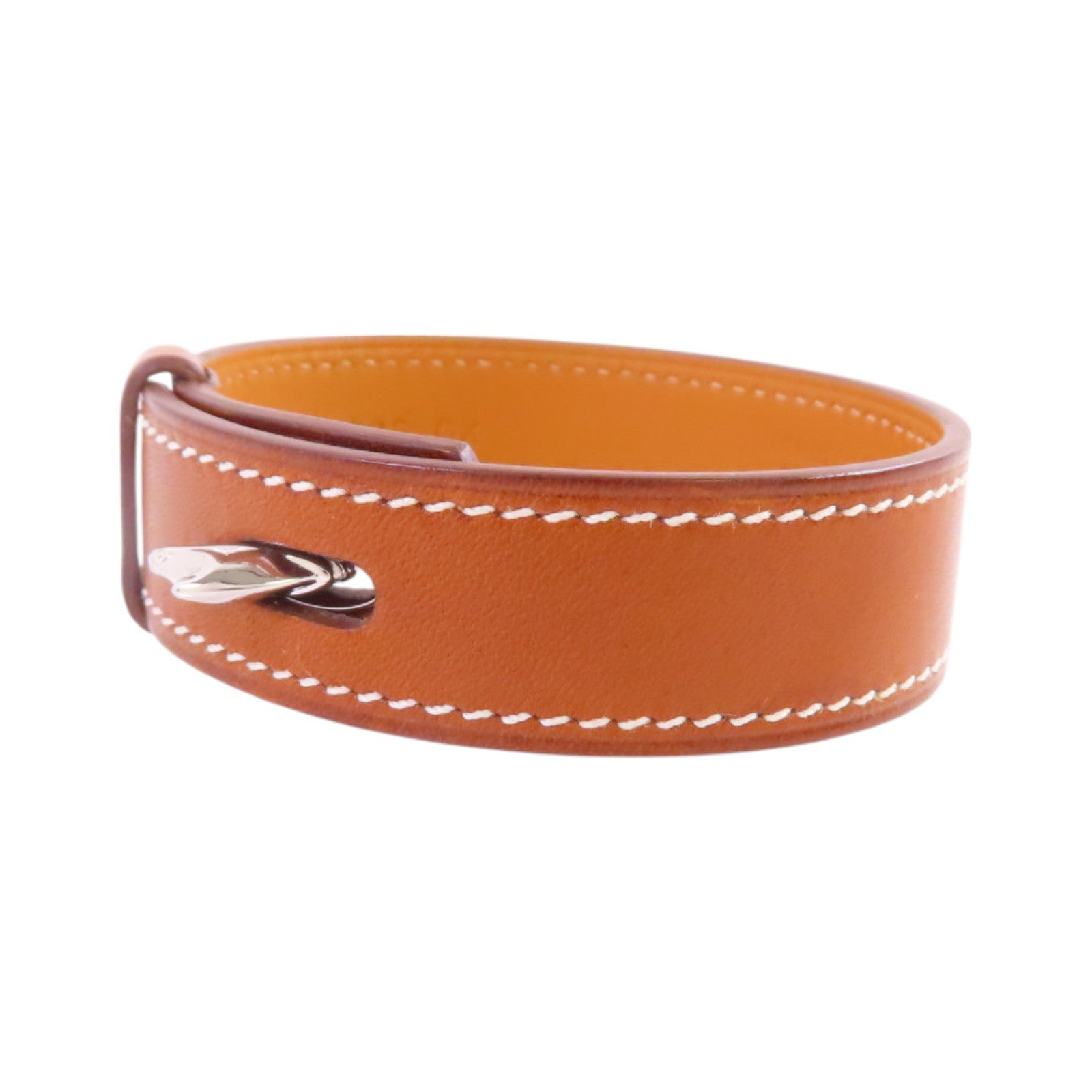 HERMES 牛皮皮革Bracelet T4銀扣手帶