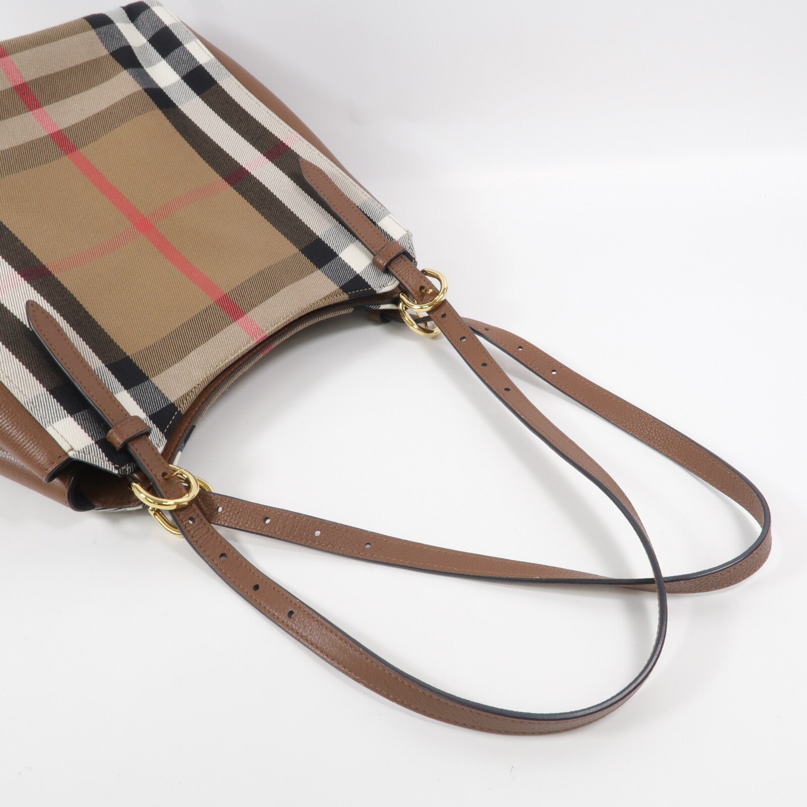 BURBERRY 帆布/牛皮皮革House Check Canterbury Small Tote肩背袋