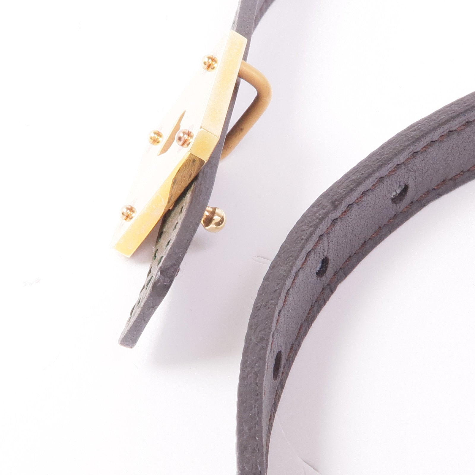 HERMES GHW Belt Veau Epsom Leather Dark Green