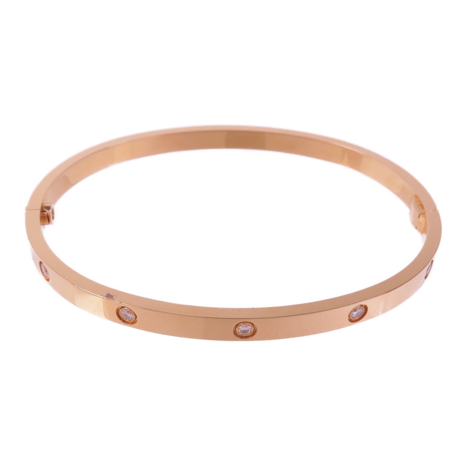 CARTIER 18K玫瑰金Love Bracelet鑽石手鐲Cartier#17
