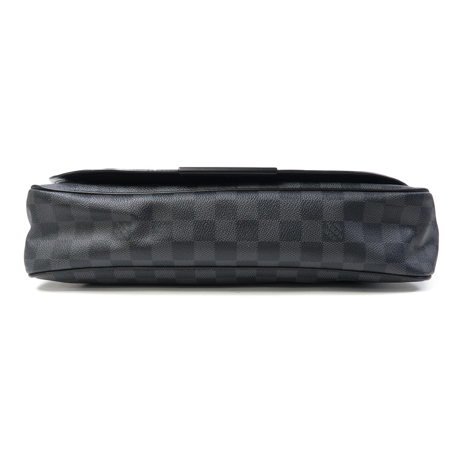 LOUIS VUITTON Damier Graphite Daniel MM銀扣肩背袋黑色