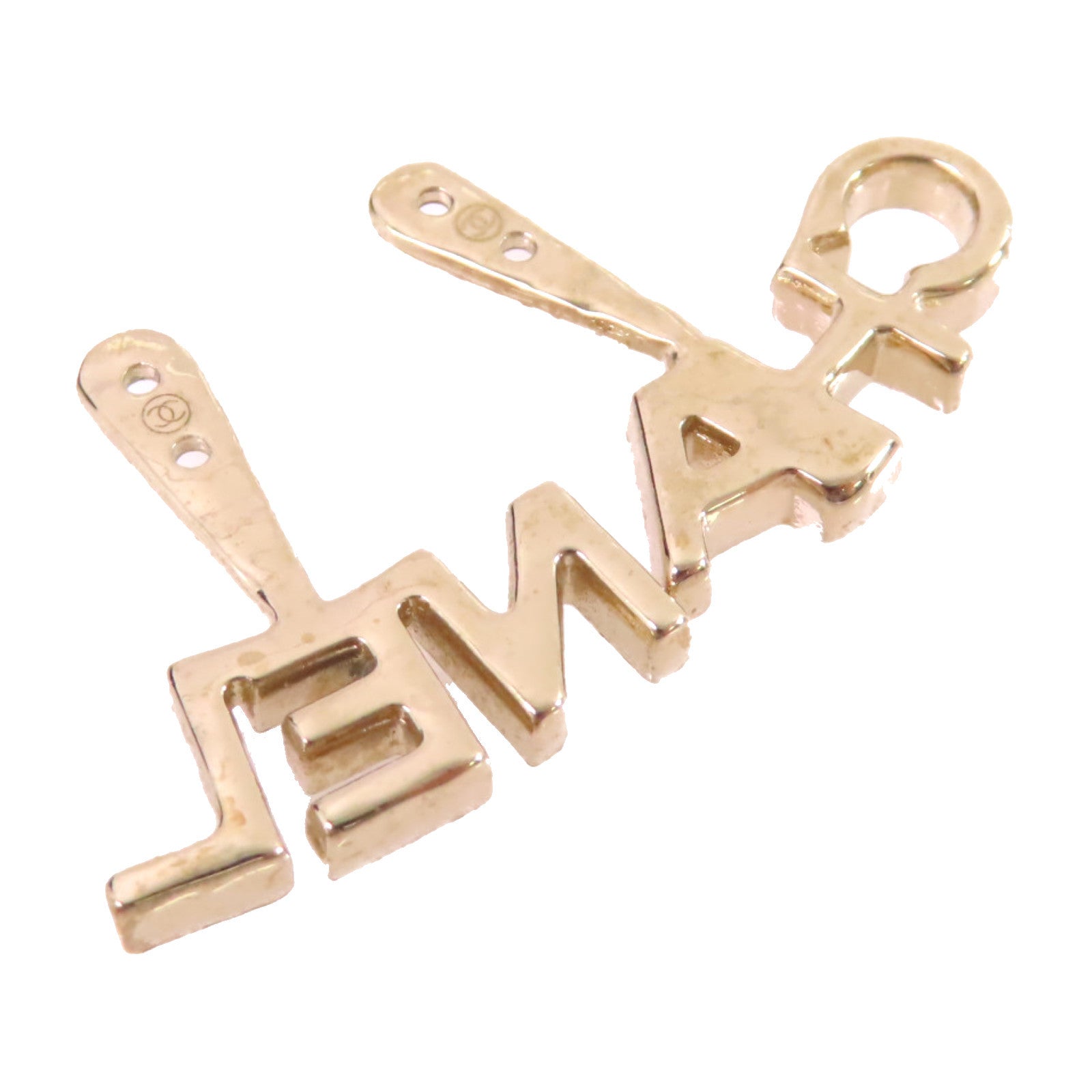 CHANEL 金屬/仿珍珠/水鑽CC Earrings金扣耳環白色/金色