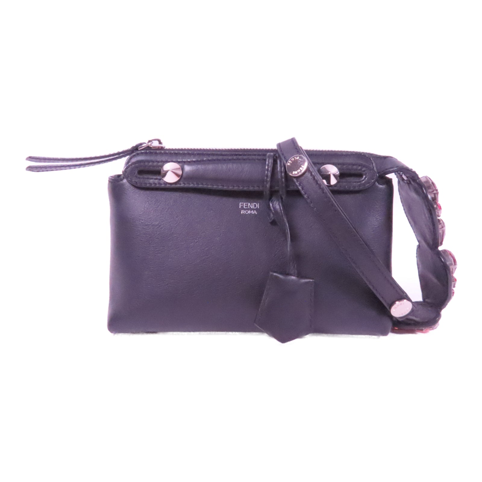 FENDI 牛皮皮革By The Way Calf金扣肩背袋黑色