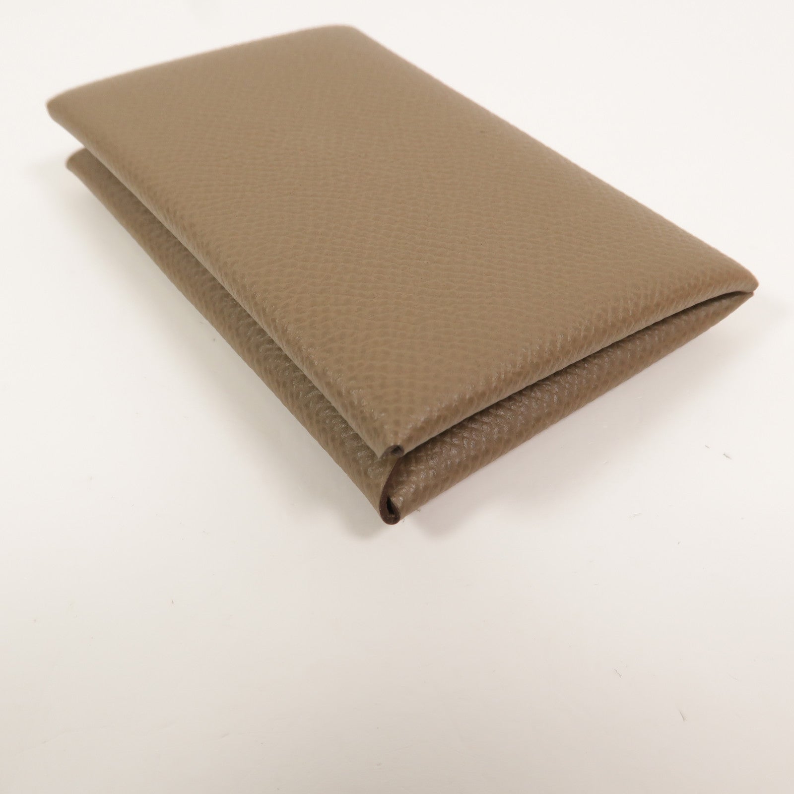 HERMES Epsom皮革Calvi卡片套Etoupe