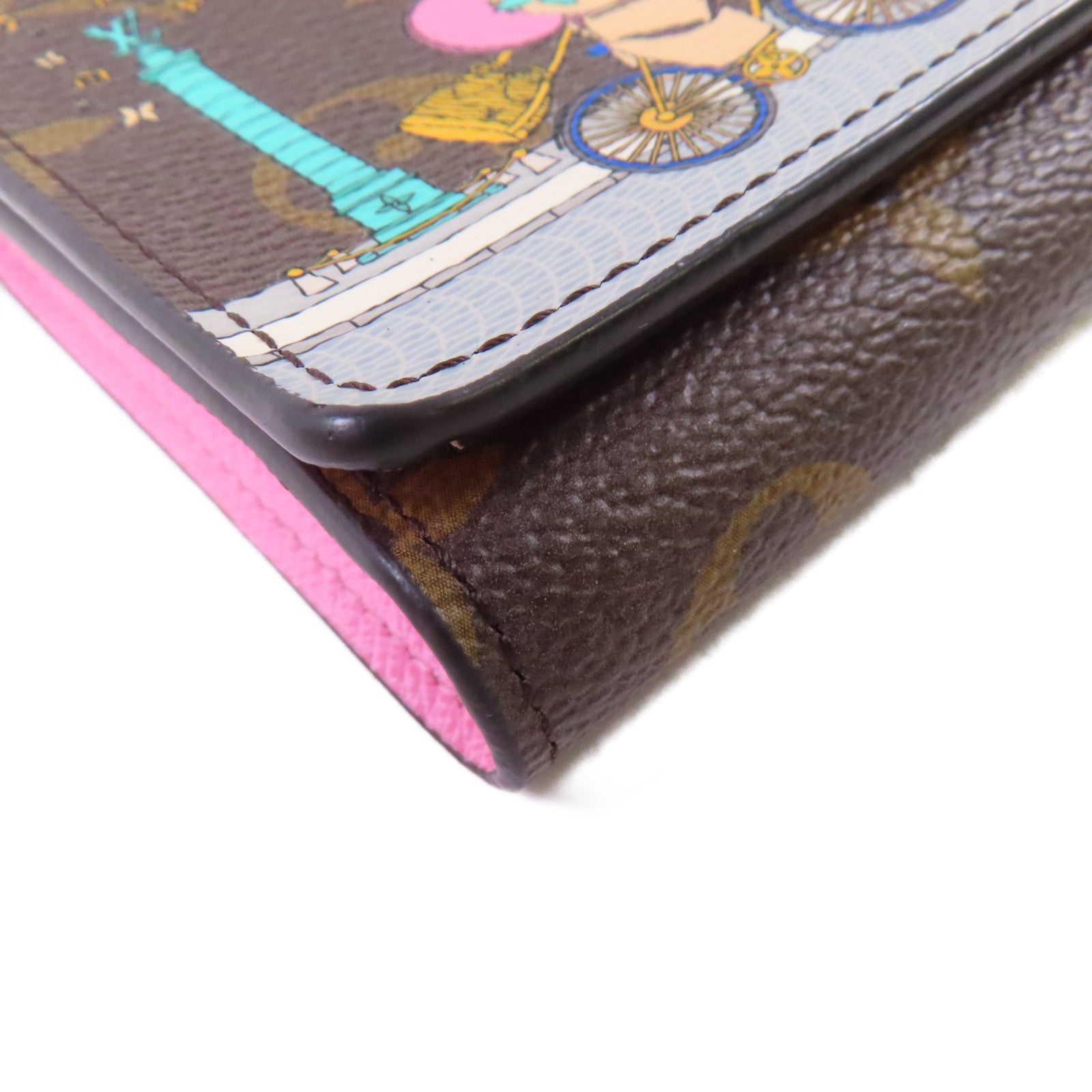 LOUIS VUITTON Monogram Victorine Vinvinne Wallet金扣短錢包啡色/粉紅色