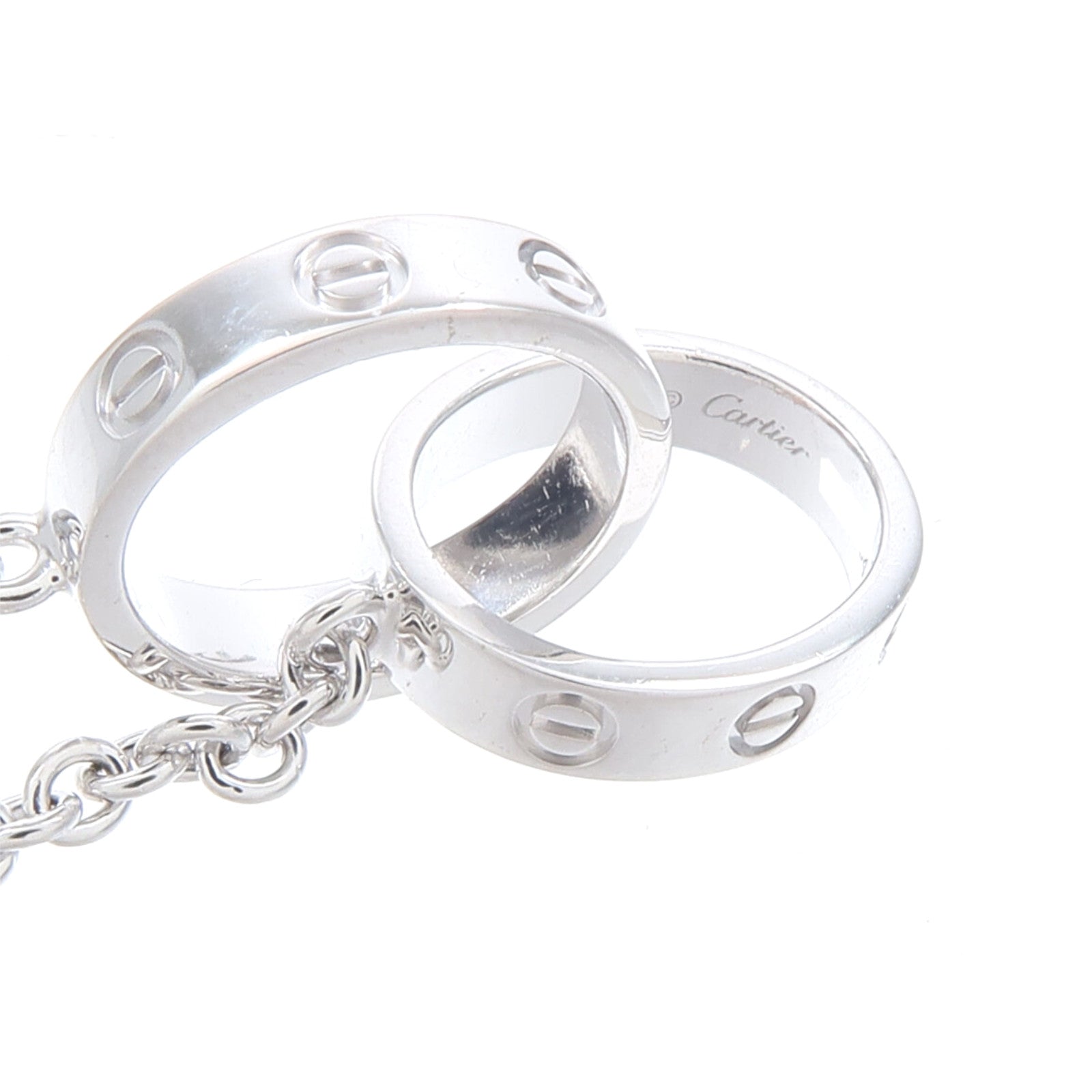 CARTIER 18K白金Love Necklace項鍊