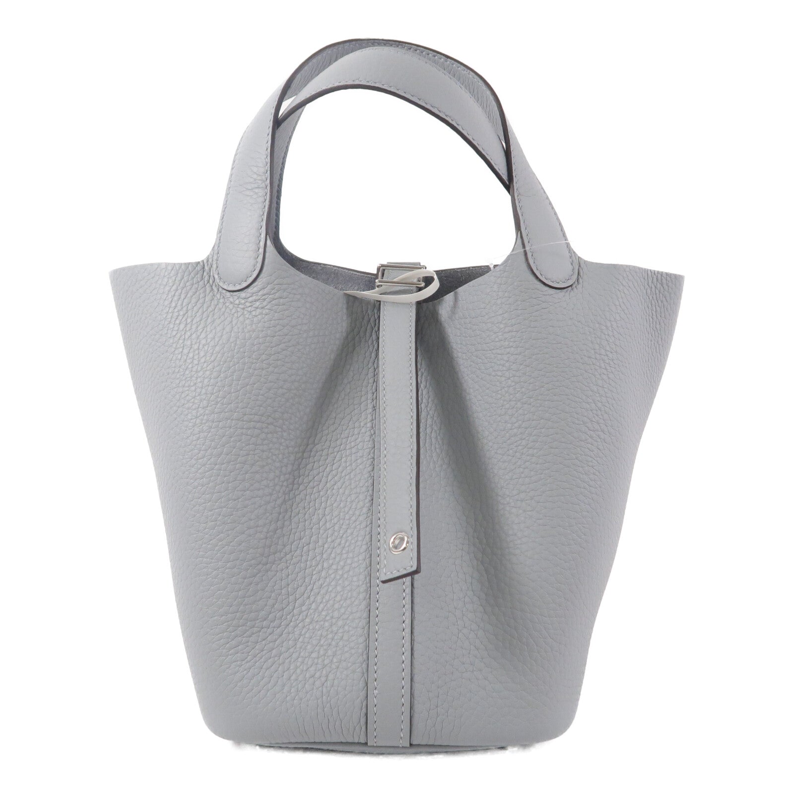 HERMES Clemence皮革Picotin PM手挽袋Gris Pantin