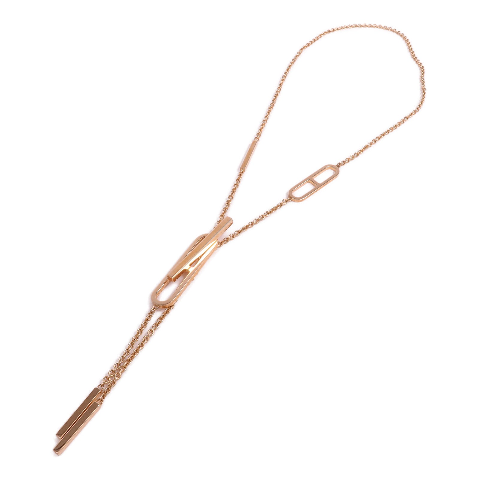 HERMES 【激減優惠】18K玫瑰金Ever Chaine d'ancre Long Lariat Necklace項鍊