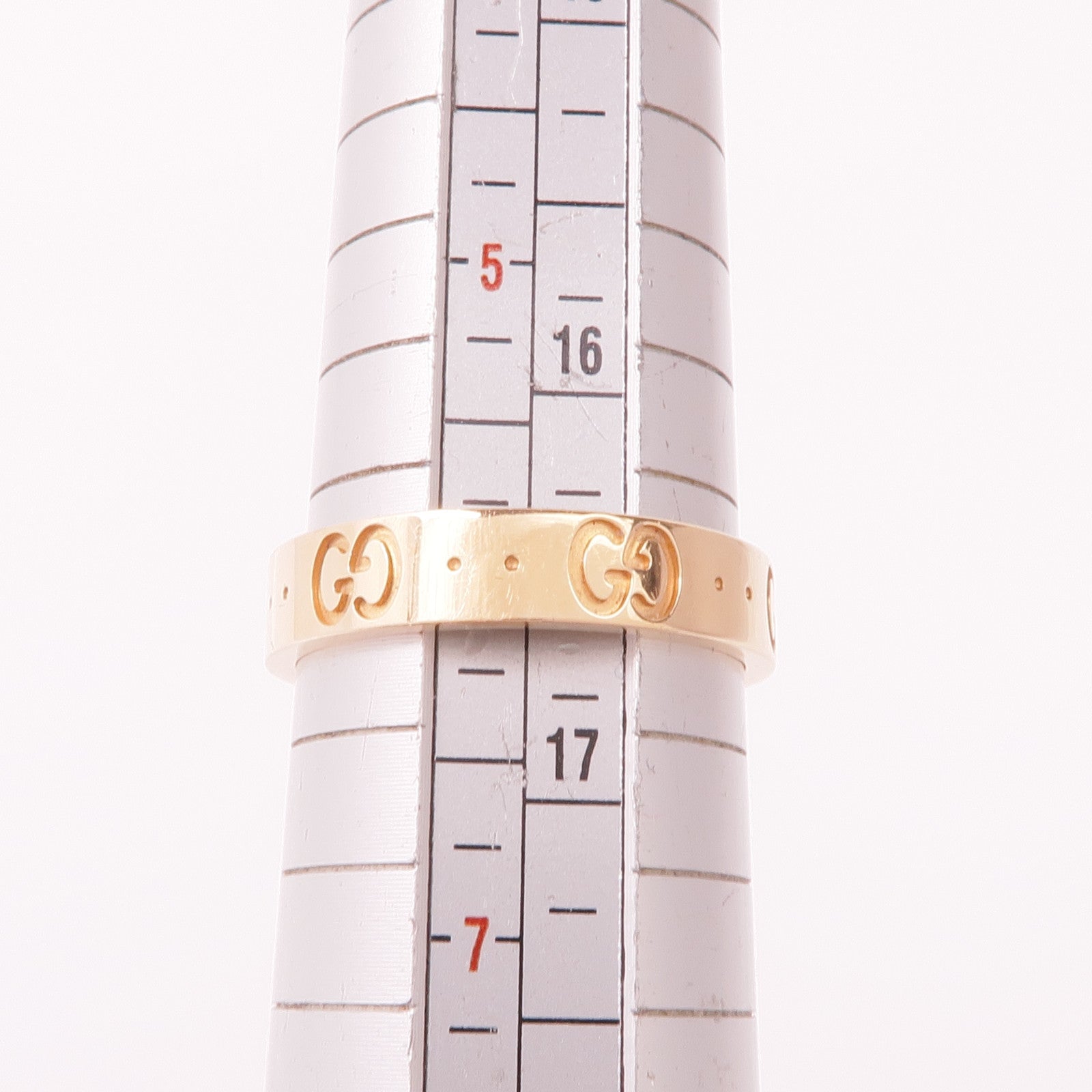 GUCCI 18K玫瑰金Icon Thin Band戒指Gucci#12/US#6