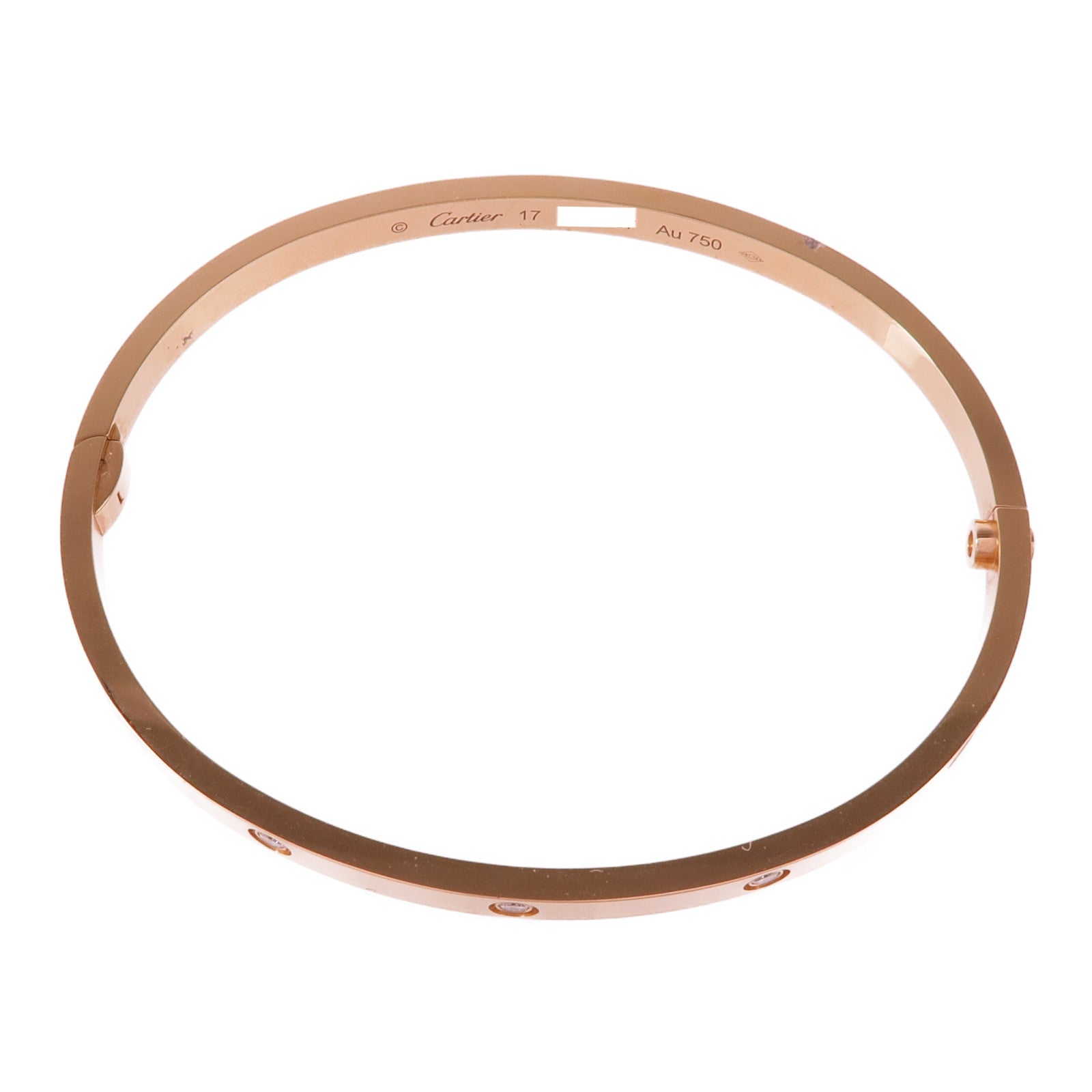 CARTIER 18K玫瑰金Love Bracelet鑽石手鐲Cartier#17