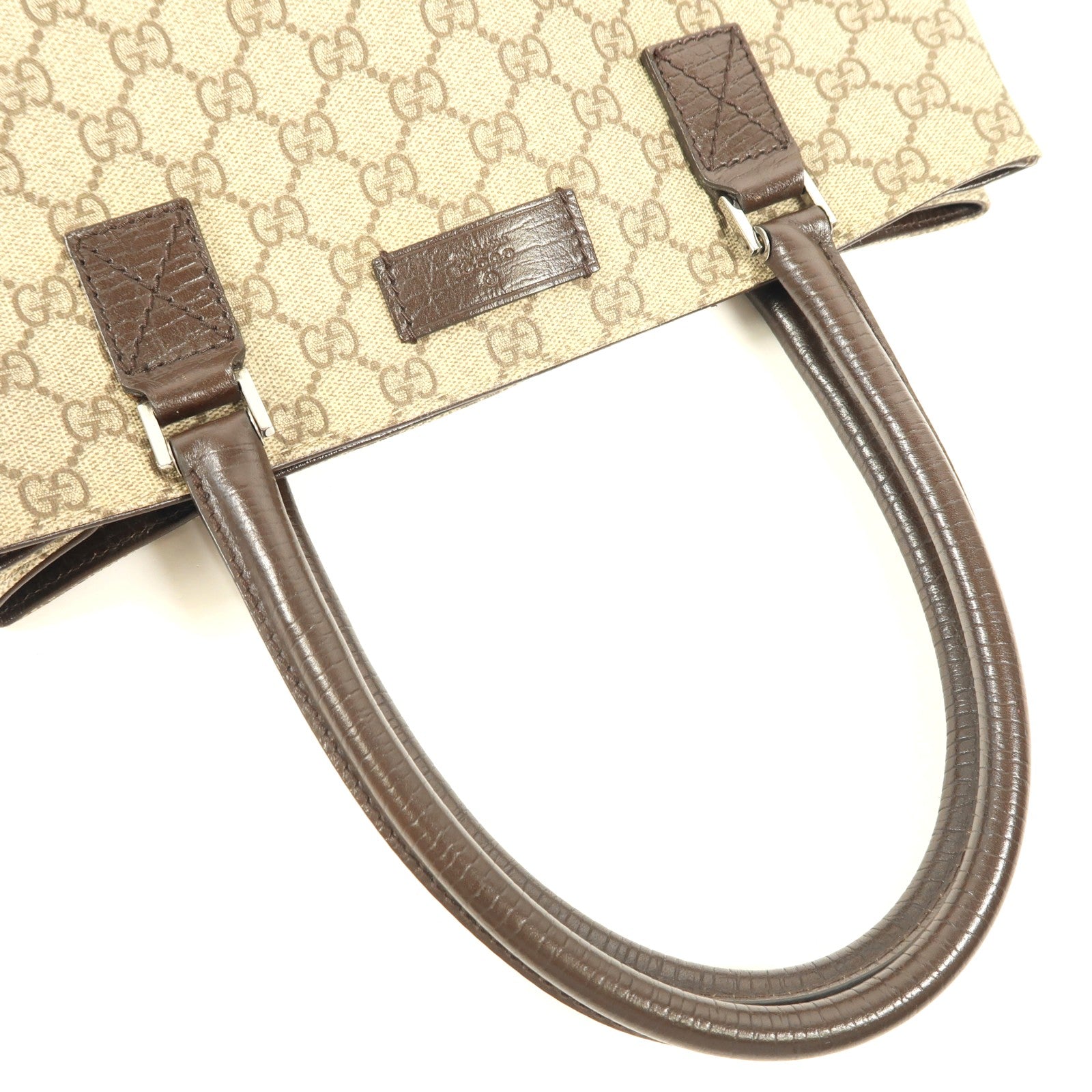 GUCCI 塗層帆布Tote Bag銀扣肩背袋